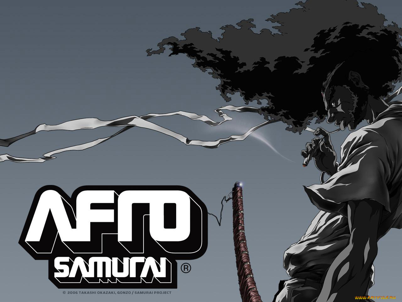 аниме, afro, samurai