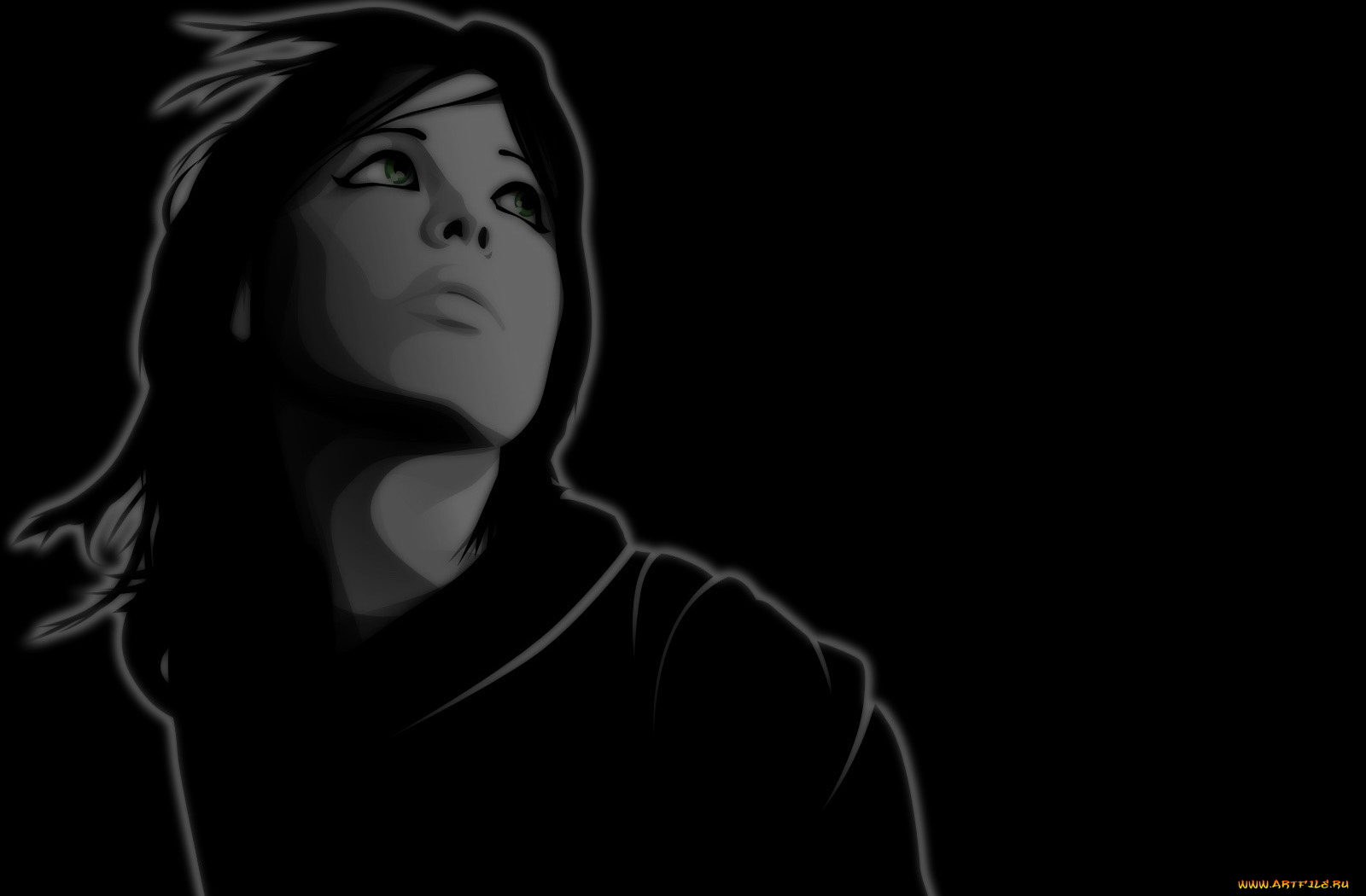 векторная, графика, девушка