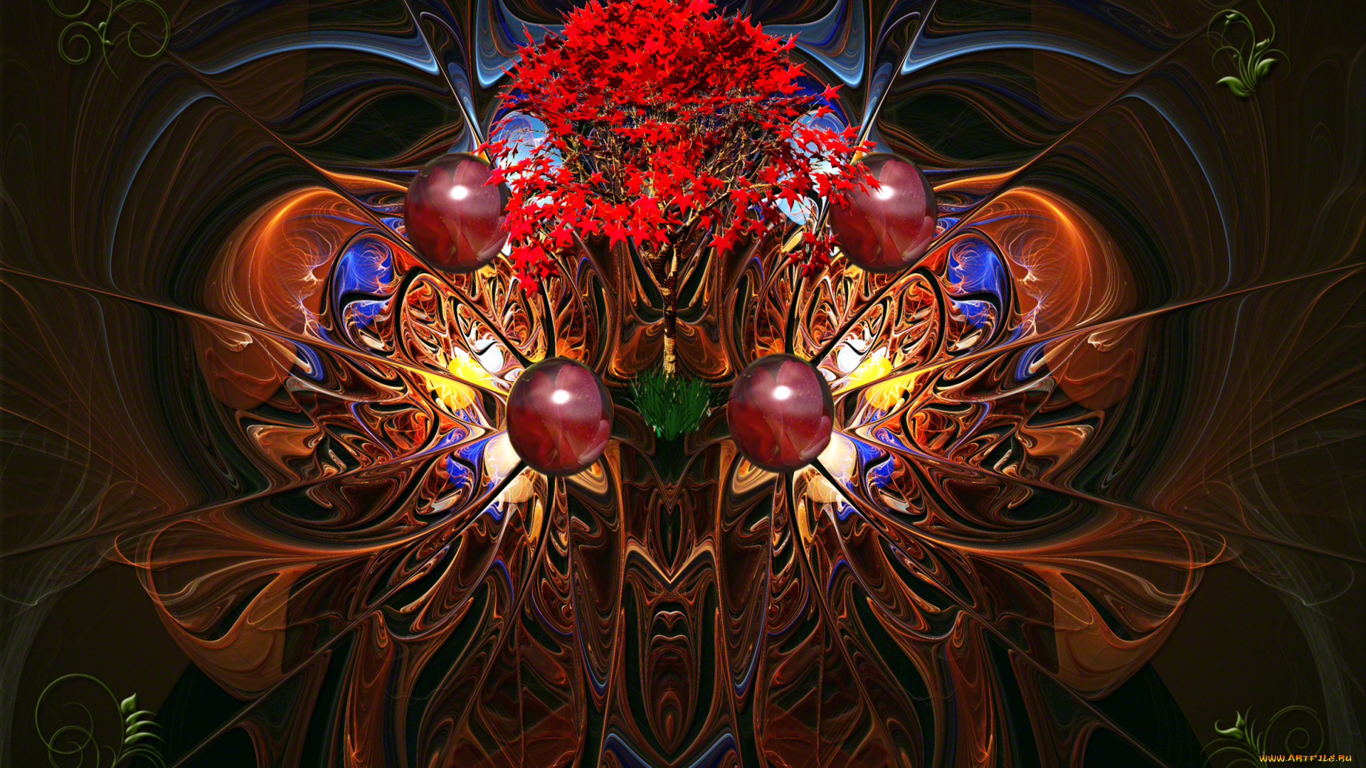 colors, of, autumn, 3д, графика, fractal, фракталы, осенние, краски