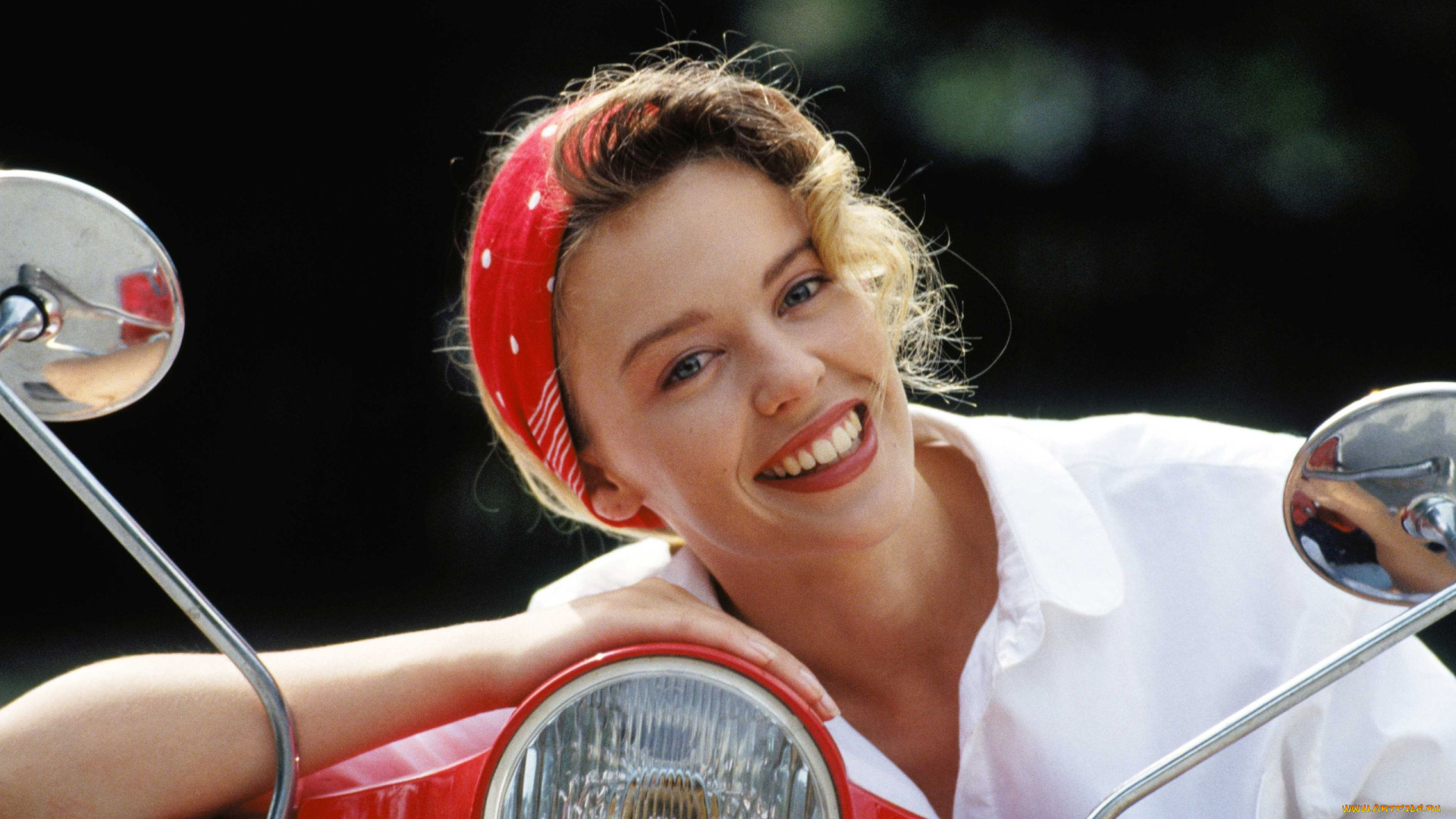 мотоциклы, мото, девушкой, мотороллер, kylie, minogue