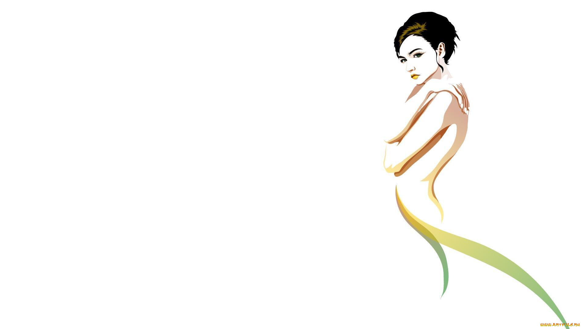 рисованные, минимализм, девушка