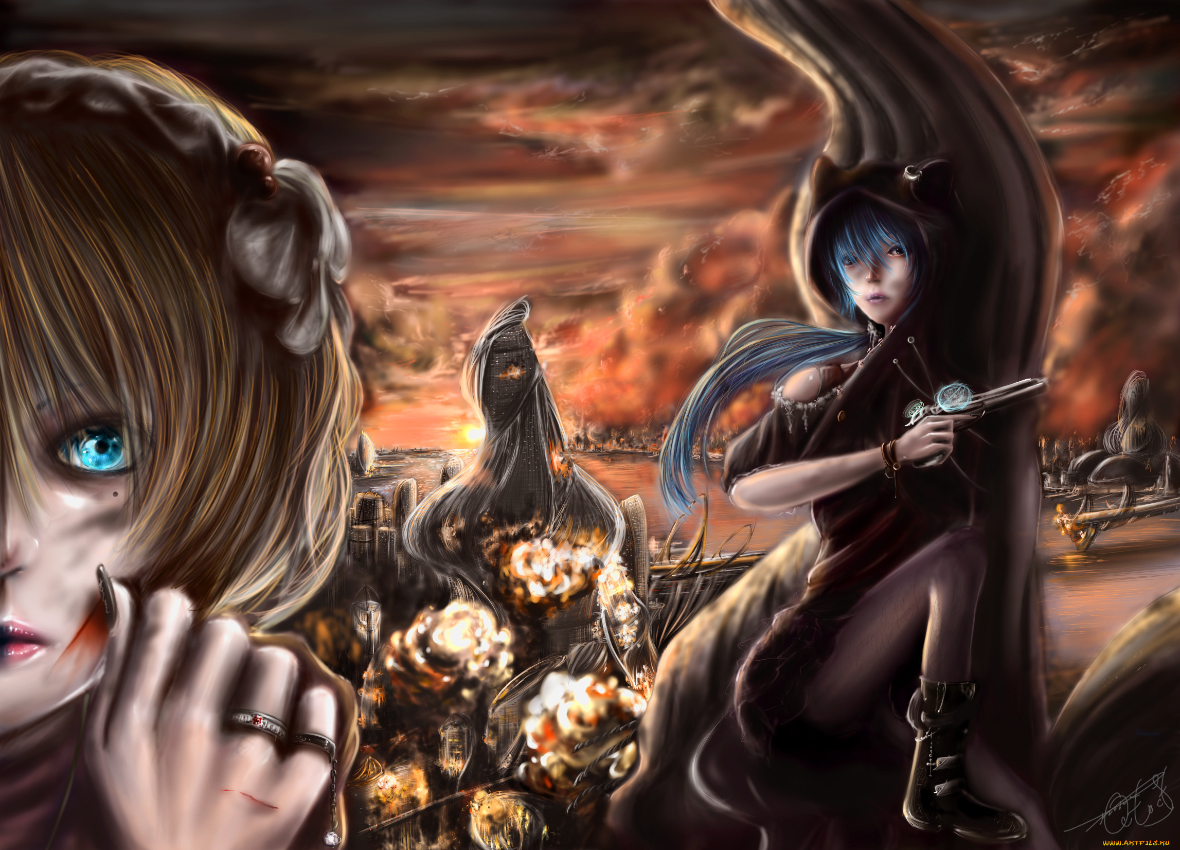 аниме, vocaloid, hatsune, miku, kagamine, len