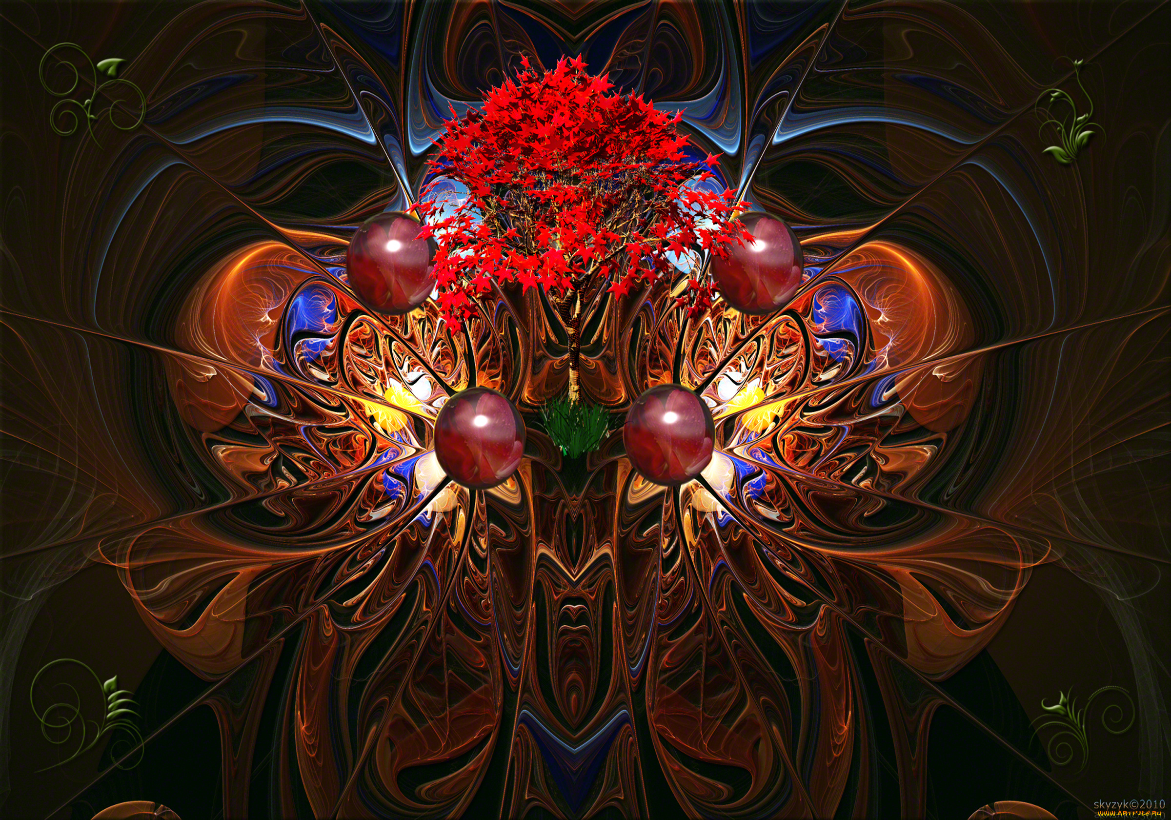 colors, of, autumn, 3д, графика, fractal, фракталы, осенние, краски