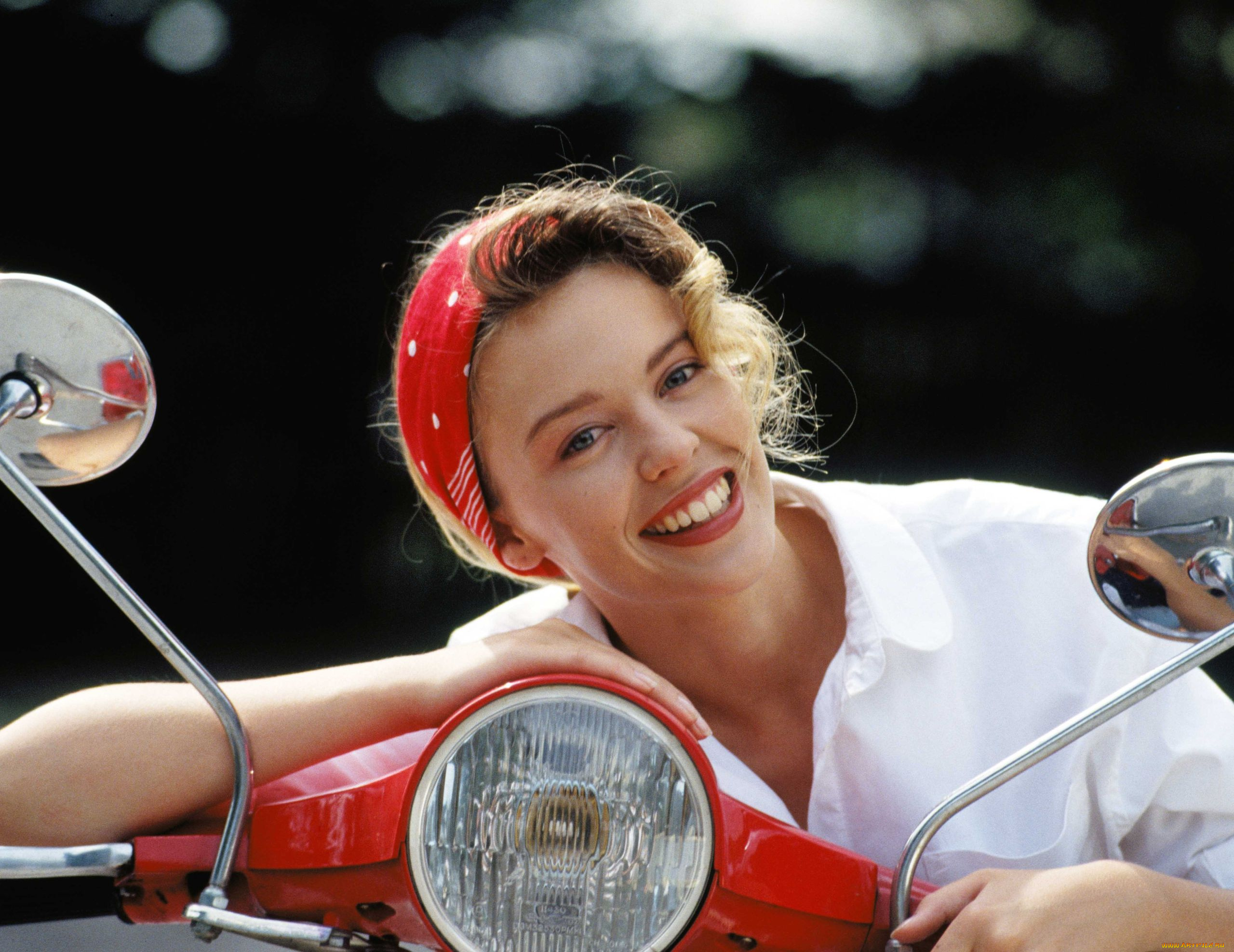 мотоциклы, мото, девушкой, мотороллер, kylie, minogue