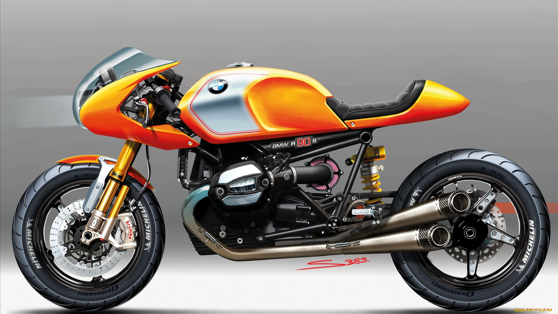 мотоциклы, рисованные, 2013, bmw