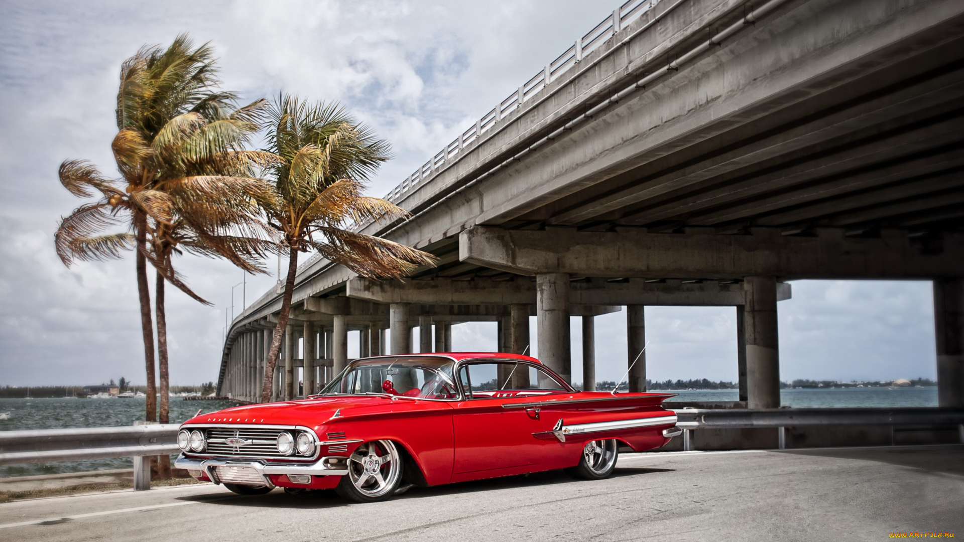 1960, chevy, impala, автомобили, chevrolet, красный, шевроле