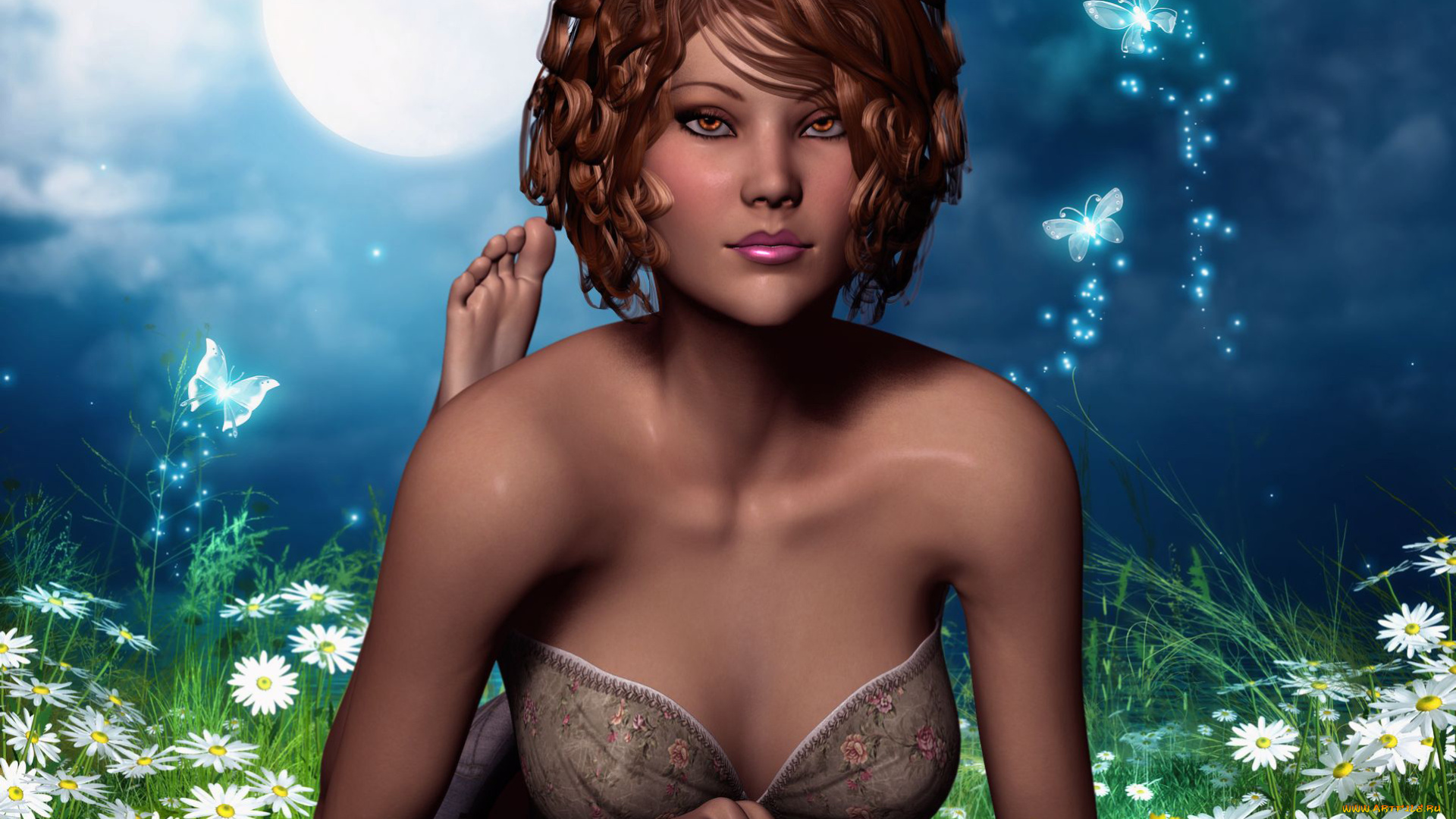 3д, графика, люди, , people, девушка, взгляд