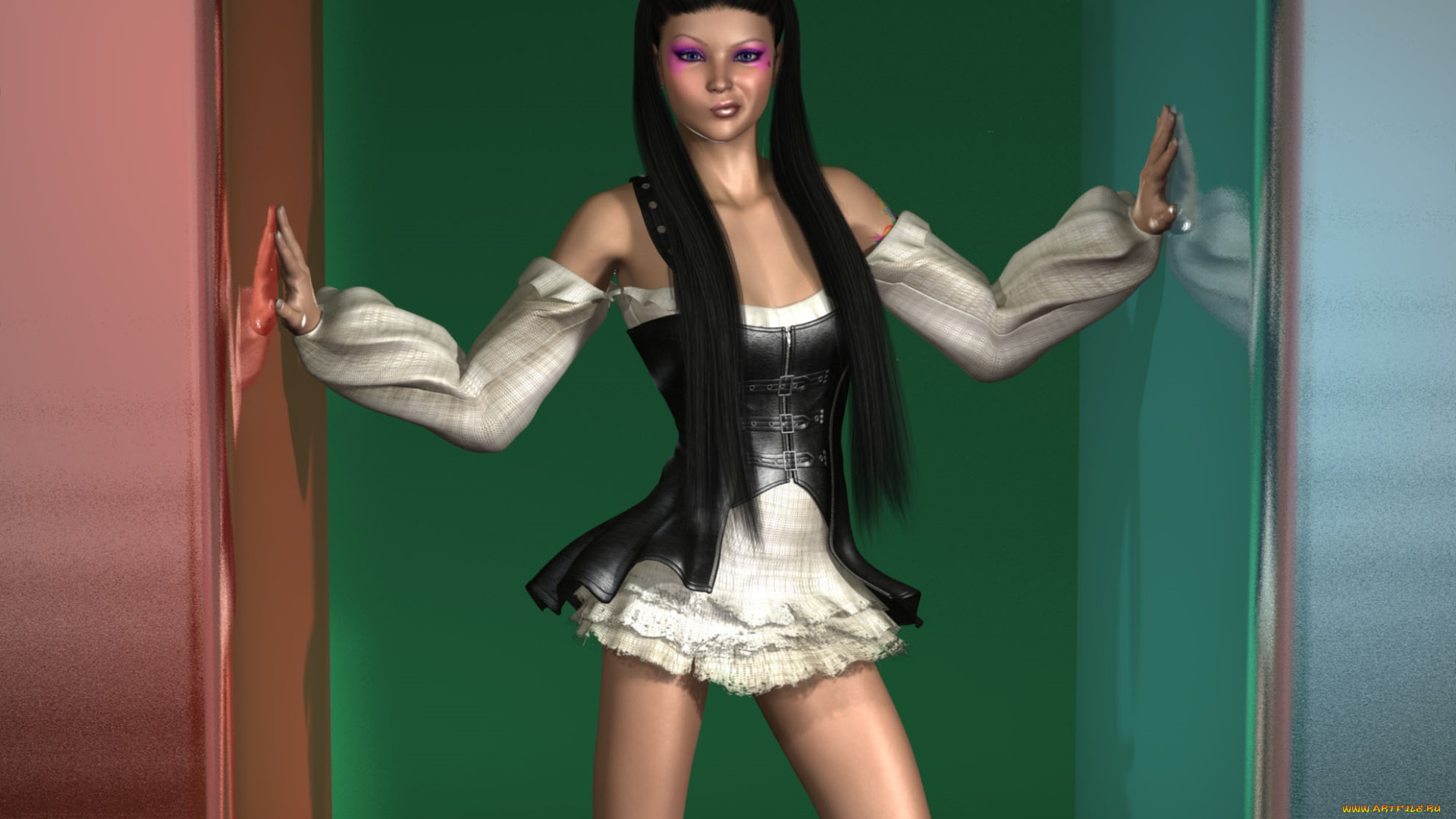 3д, графика, люди, , people, девушка, взгляд