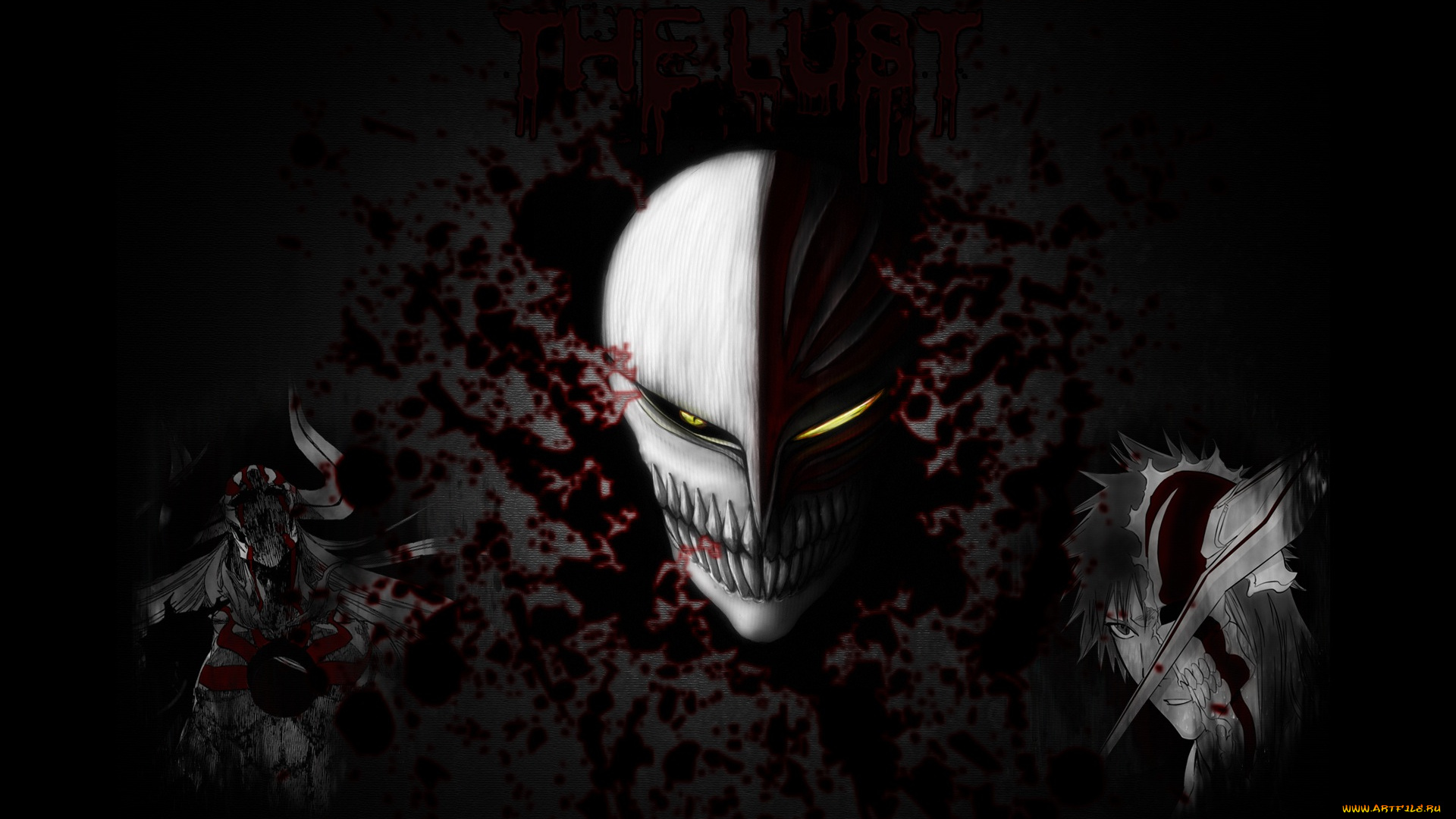 аниме, bleach, пустой, маска, ичиго, куросаки, блич