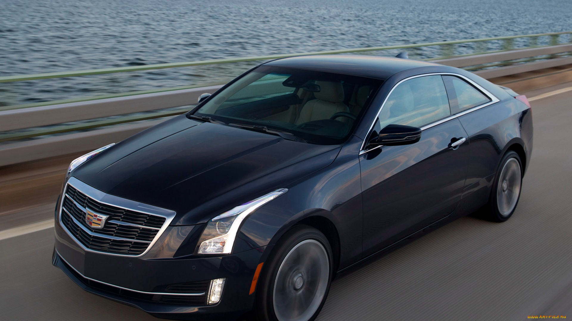 автомобили, cadillac, темный, coupe, ats, 2015г