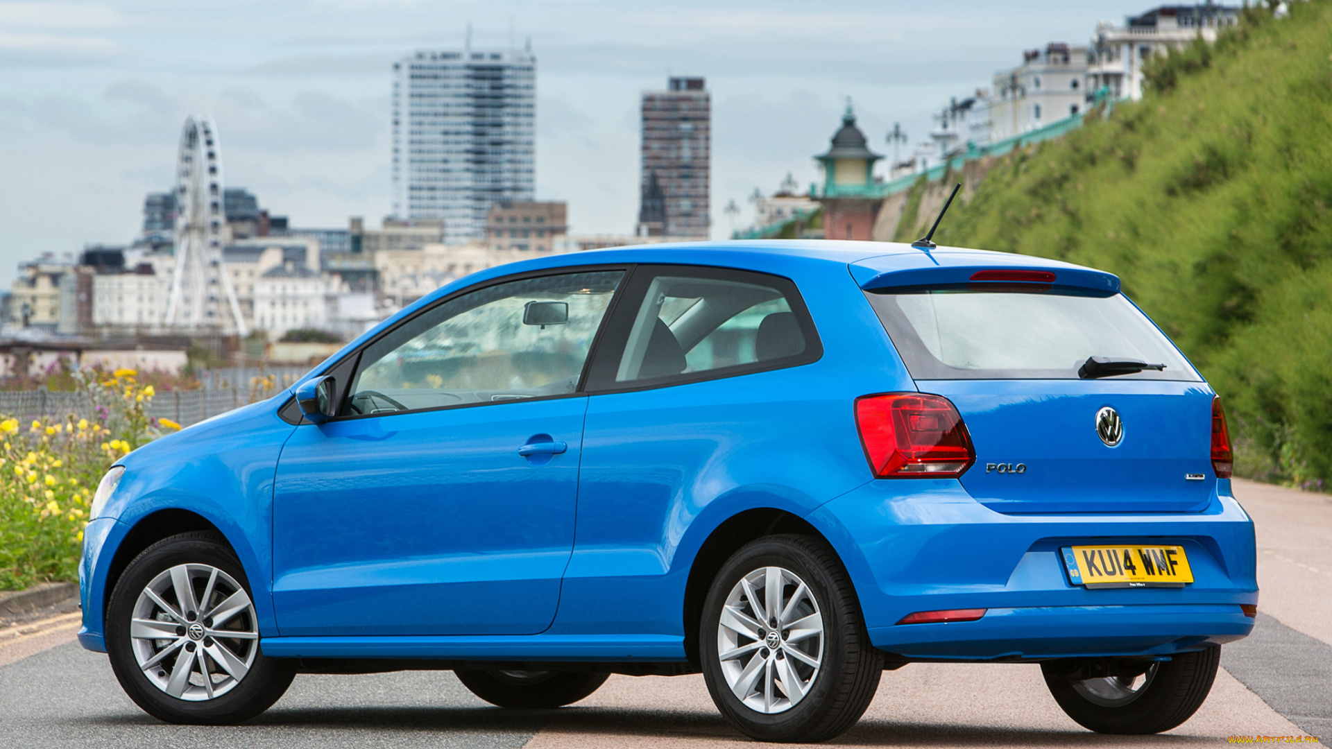 автомобили, volkswagen, polo, синий, 2014г, typ, 6r, uk-spec, 3-door