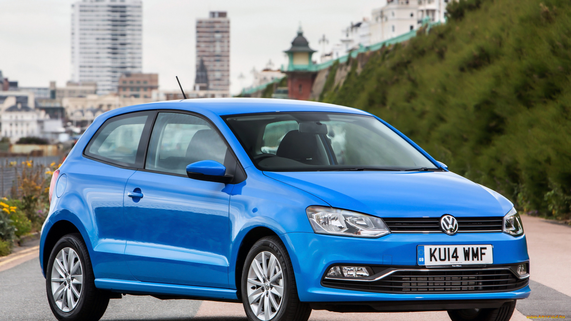 автомобили, volkswagen, синий, 2014г, typ, 6r, uk-spec, 3-door, polo