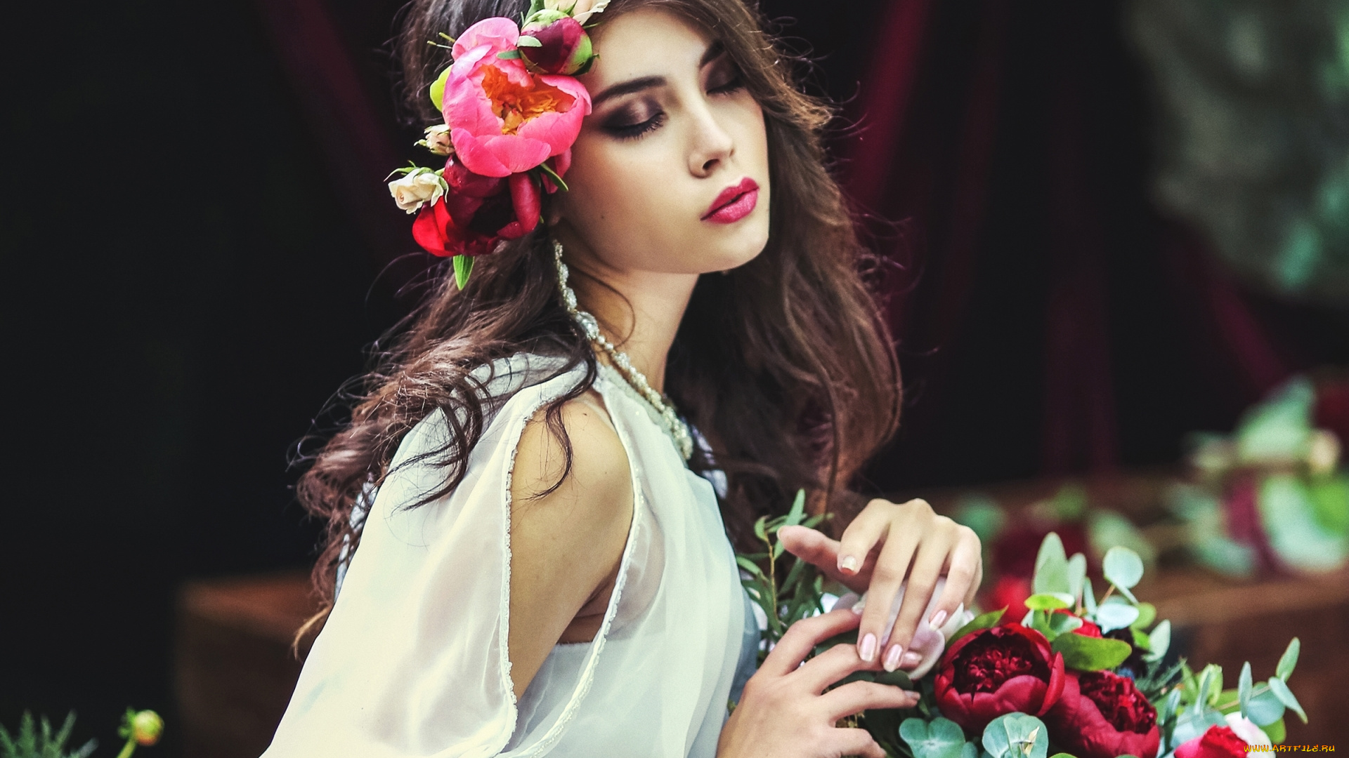 девушки, розалина, альбаева, цветы, настроение