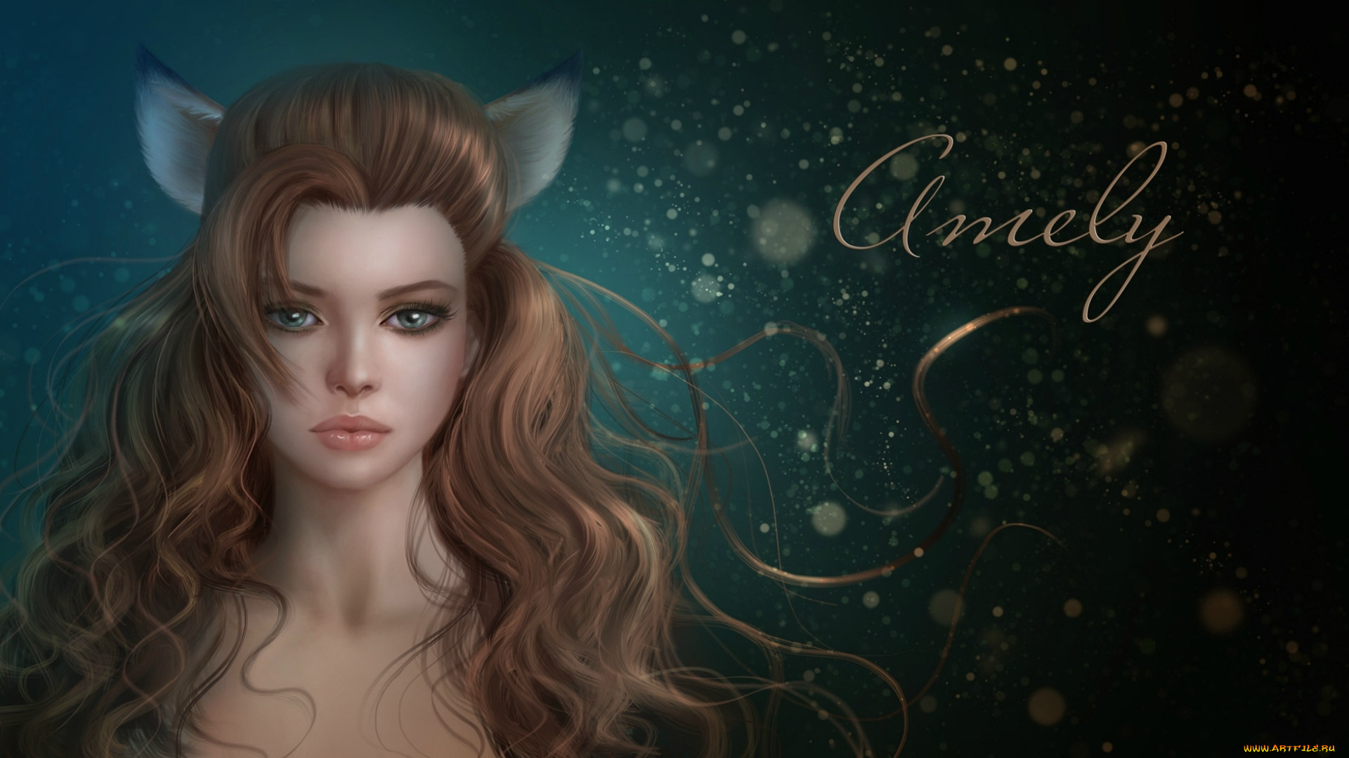 фэнтези, существа, взгляд, арт, русые, волосы, девушка