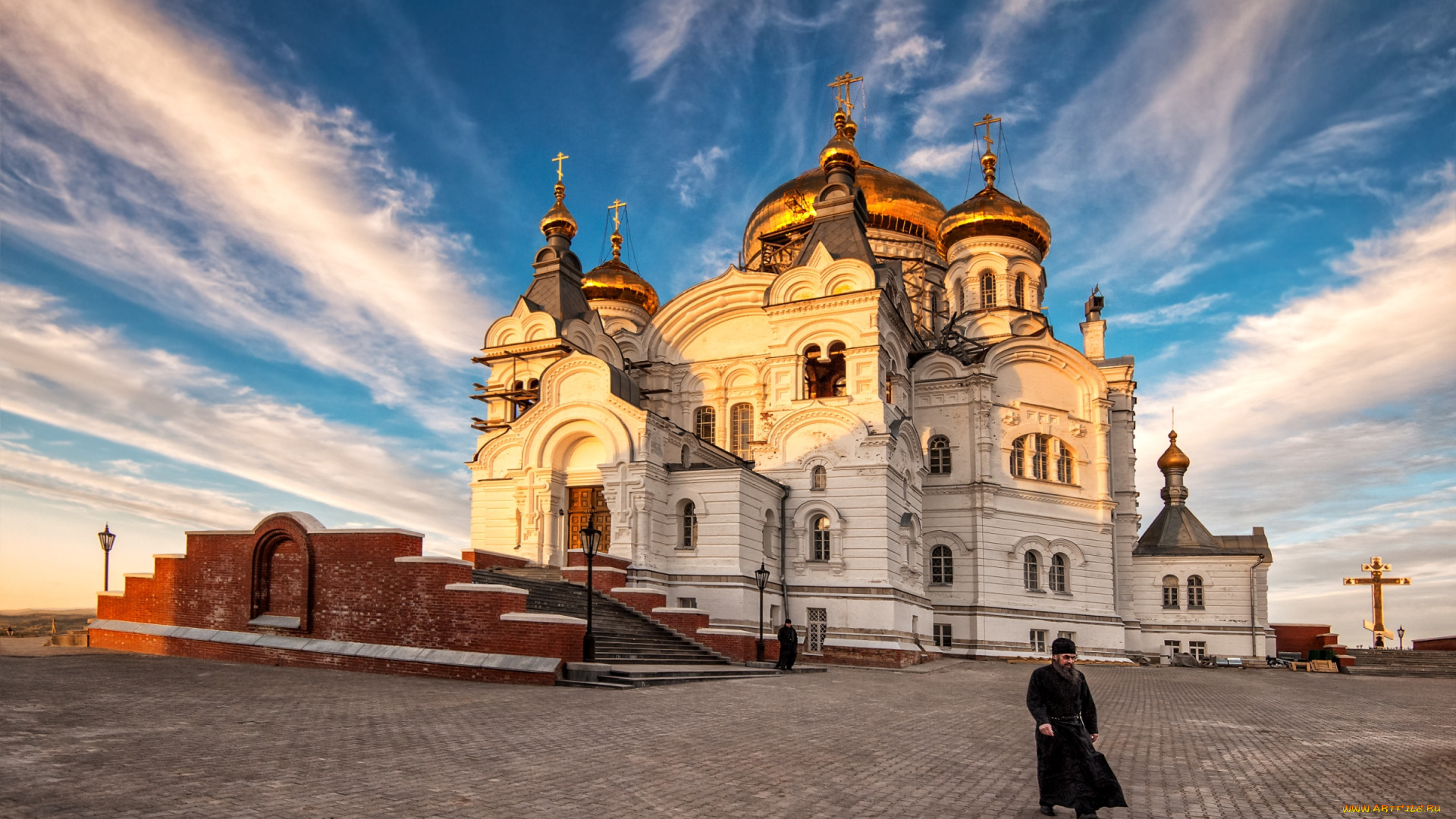 города, -, православные, церкви, , монастыри, монах, купола, храм, небо