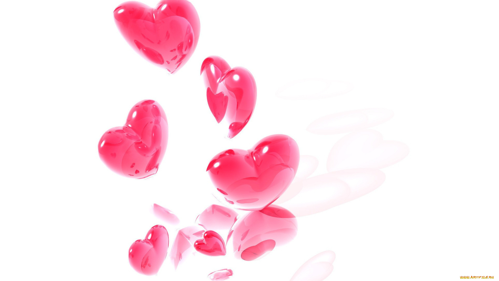 праздничные, день, святого, валентина, , сердечки, , любовь, розовые, сердечки, блики