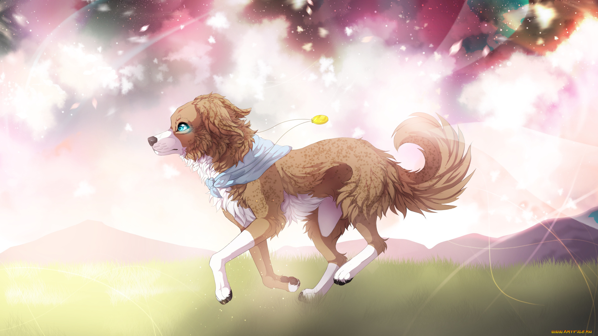 рисованные, животные, , собаки, фон, собака