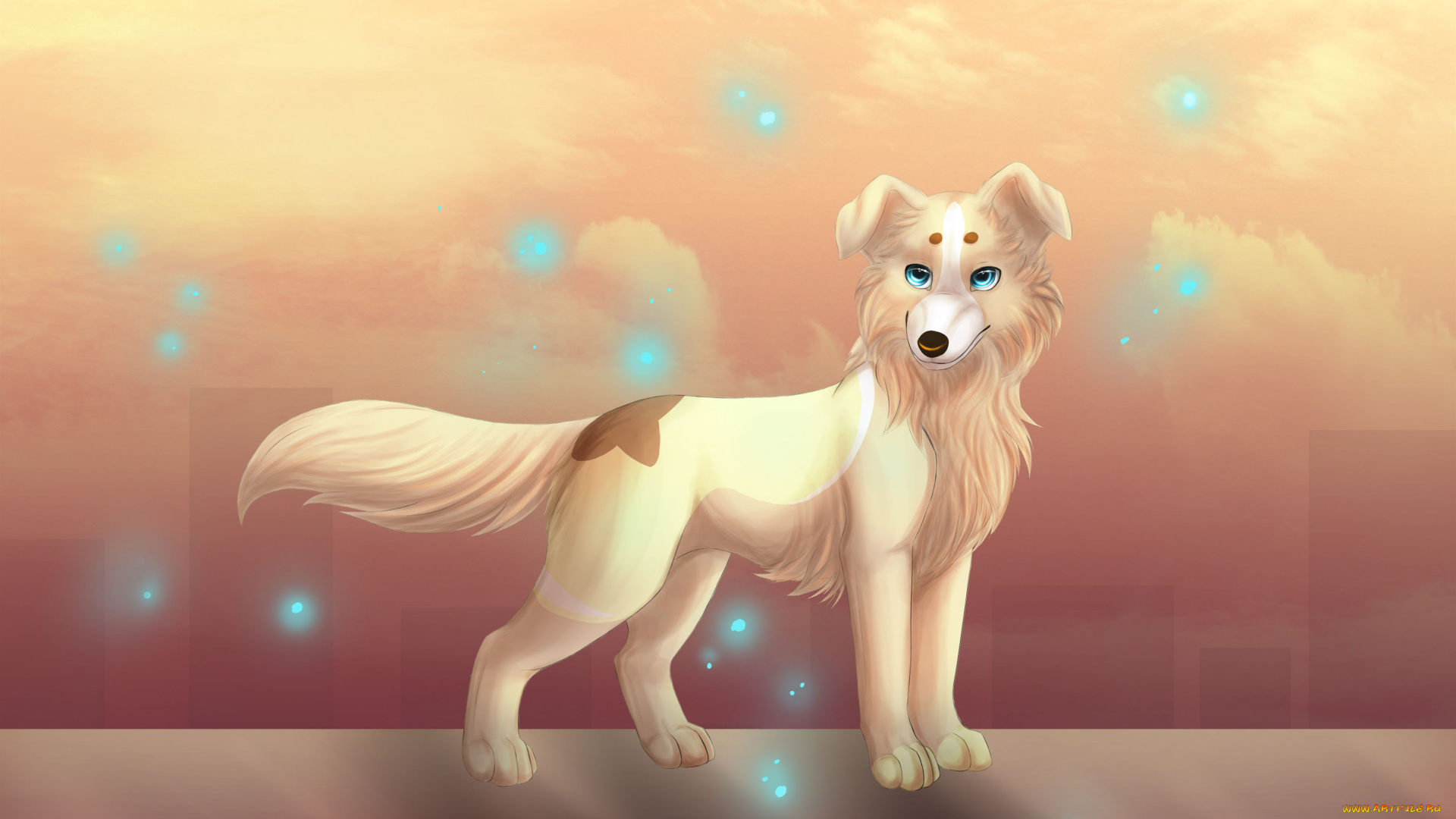 рисованные, животные, , собаки, щенок