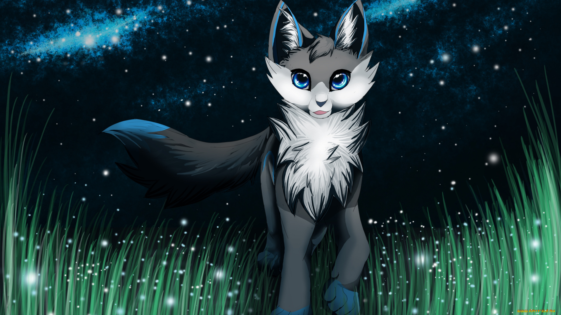 рисованные, животные, , волки, волк