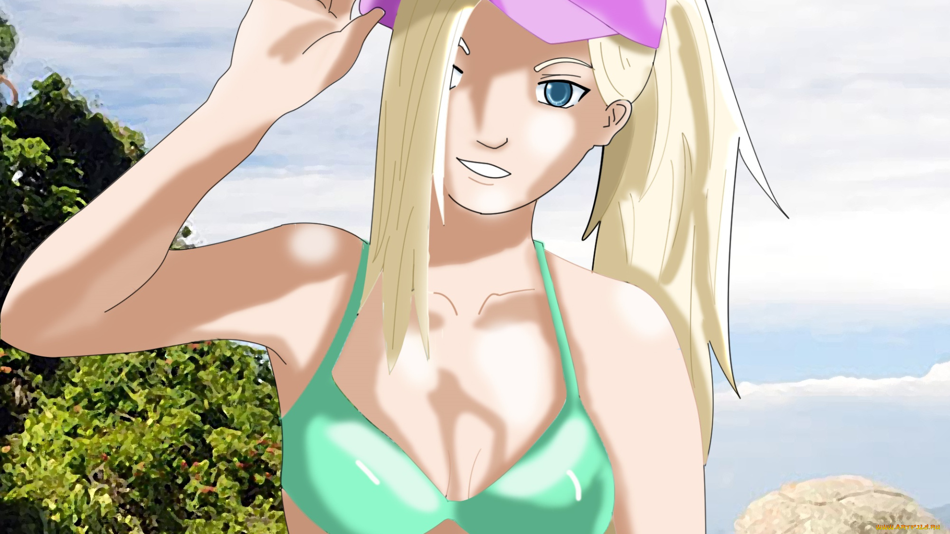 векторная, графика, девушки, девушка, взгляд