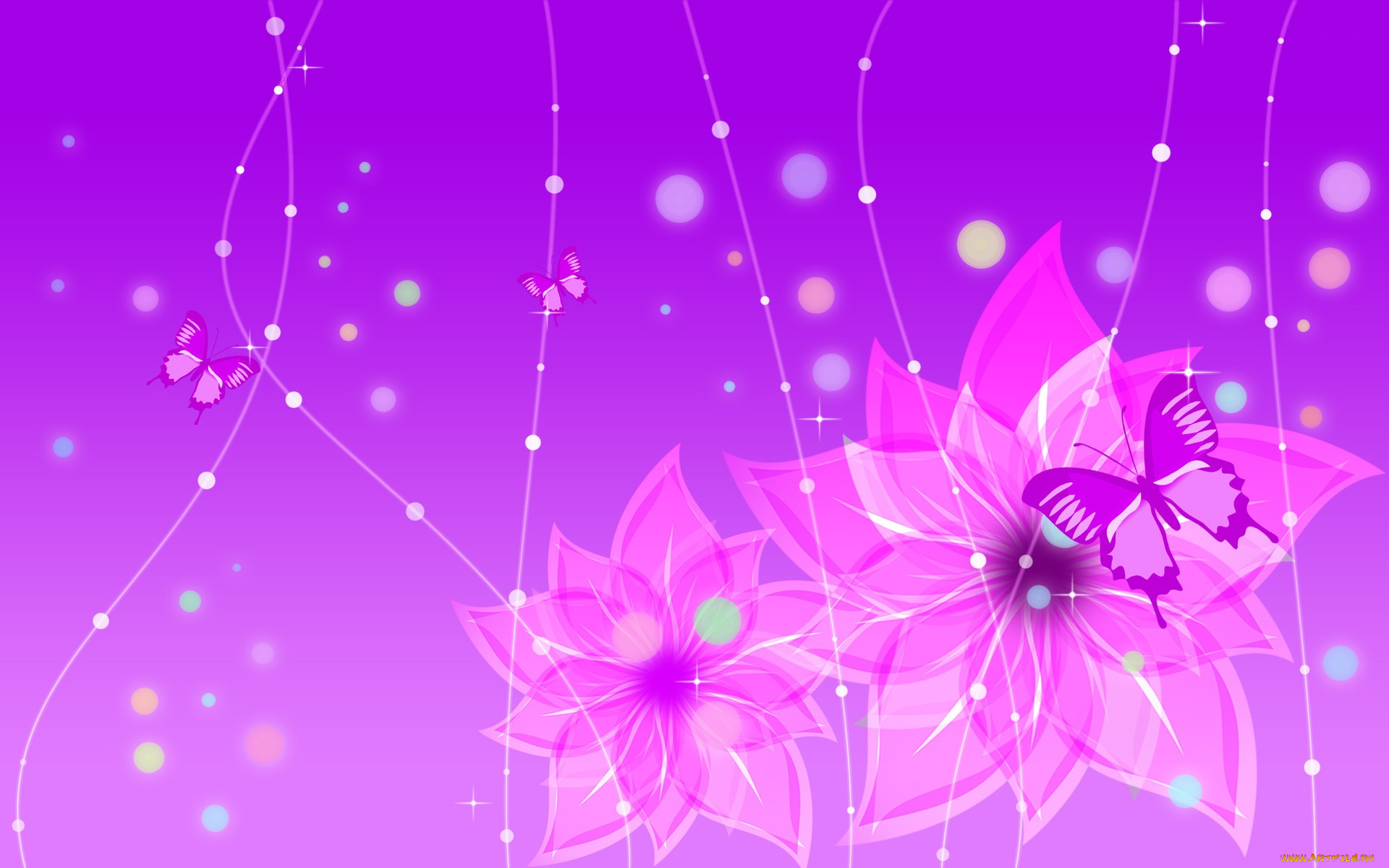 векторная, графика, цветы