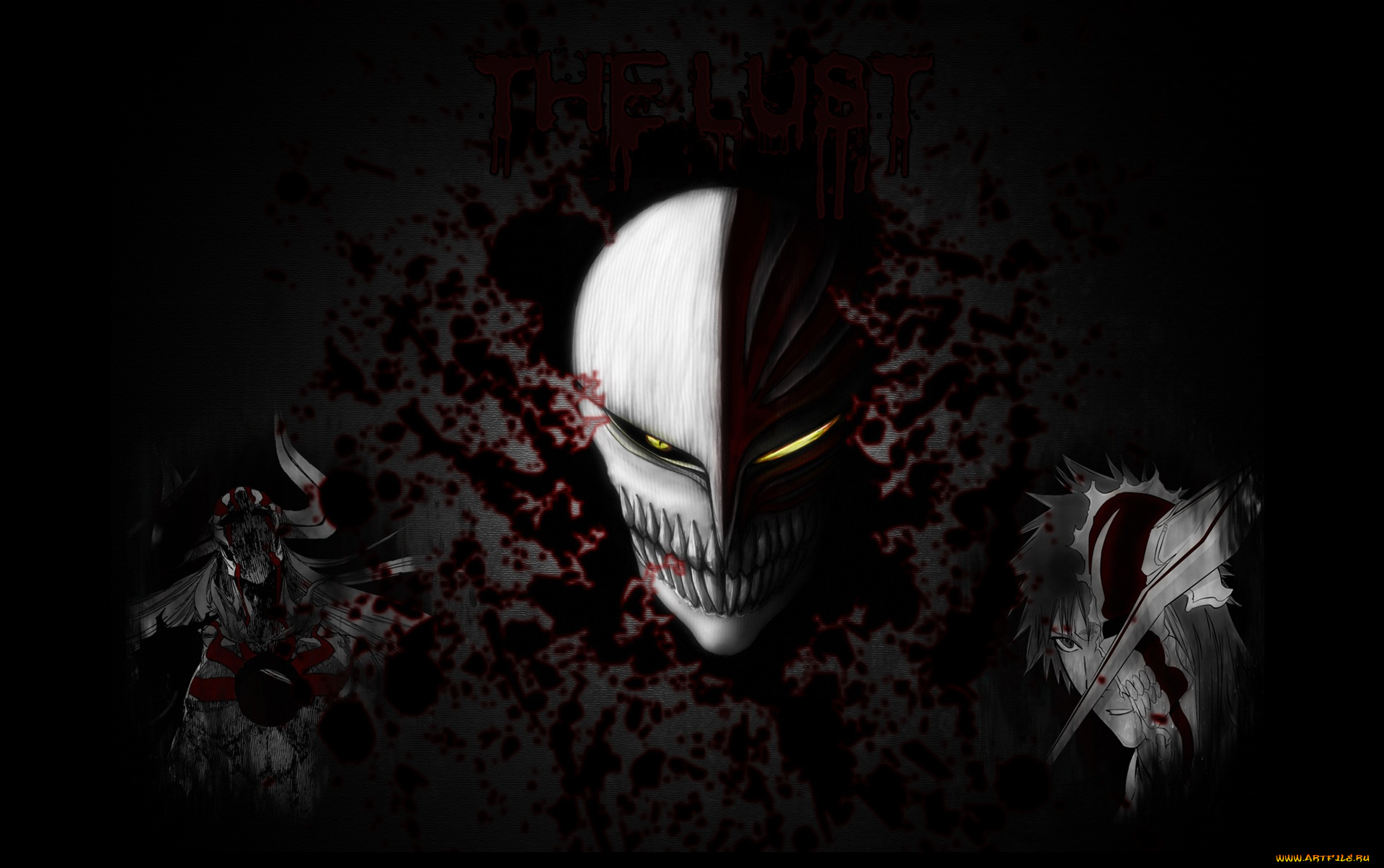 аниме, bleach, пустой, маска, ичиго, куросаки, блич