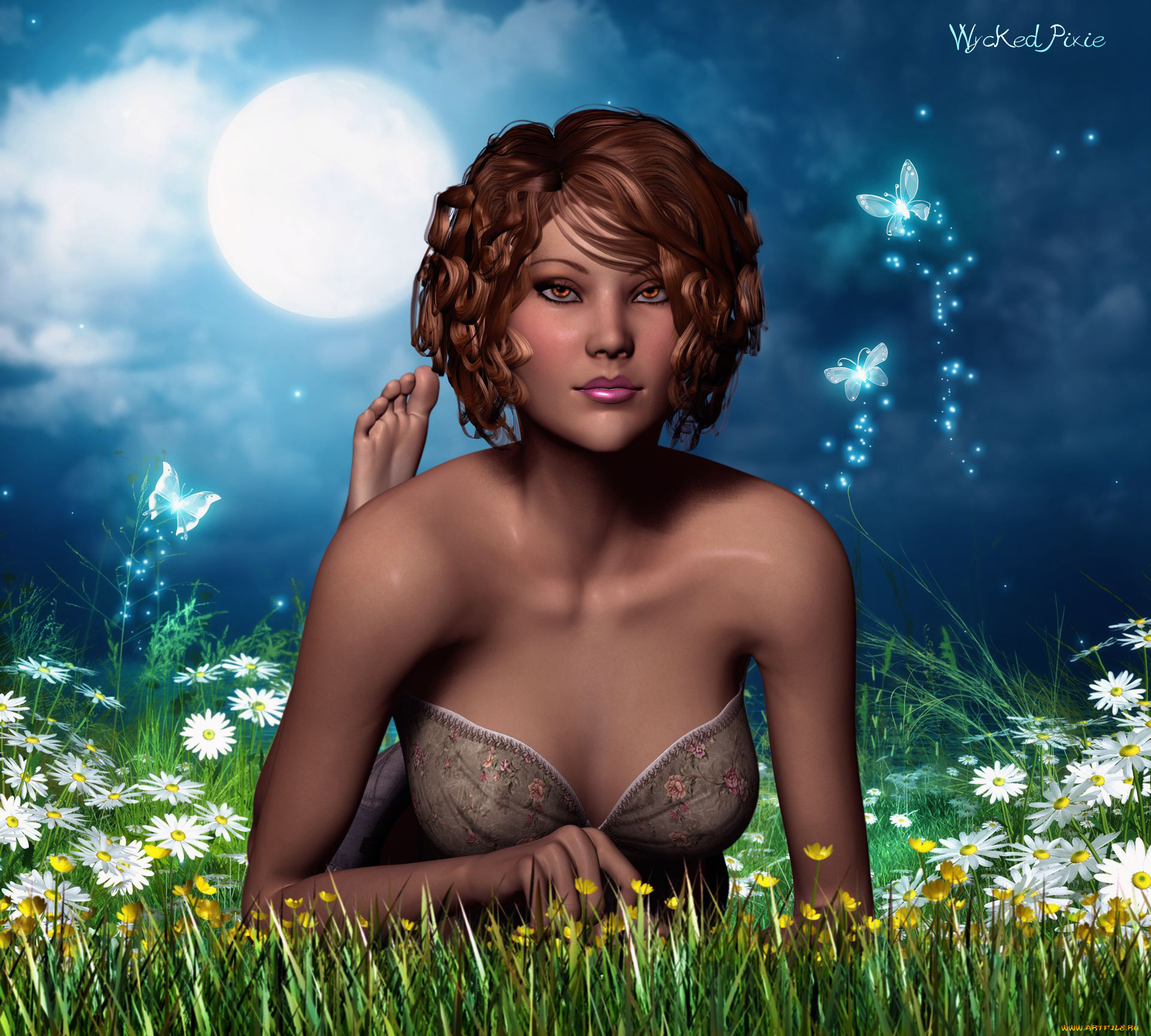 3д, графика, люди, , people, девушка, взгляд