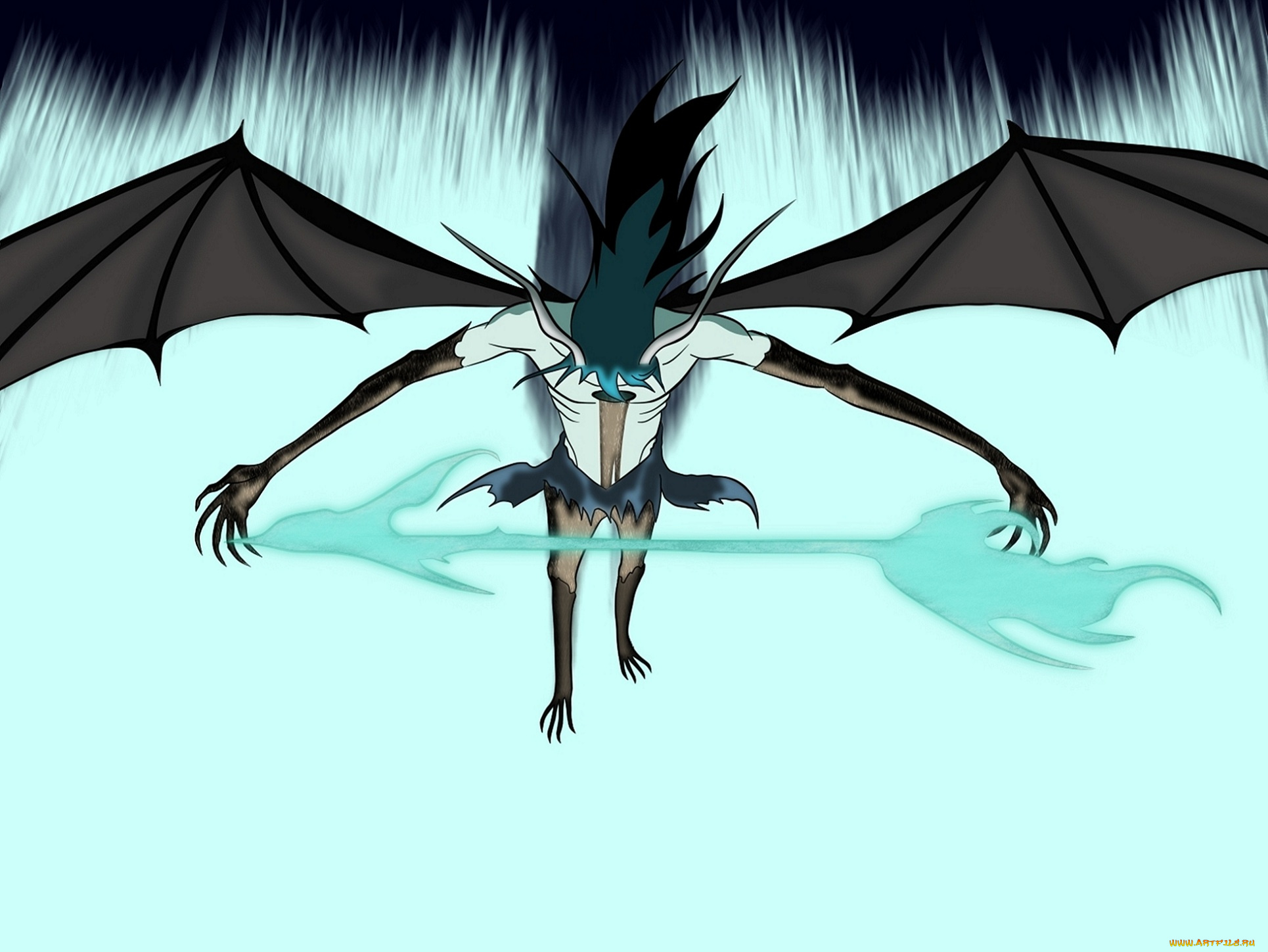 аниме, bleach, блич, арт, улькиорра, шиффер, аранкар, мышь, крылья, стрела