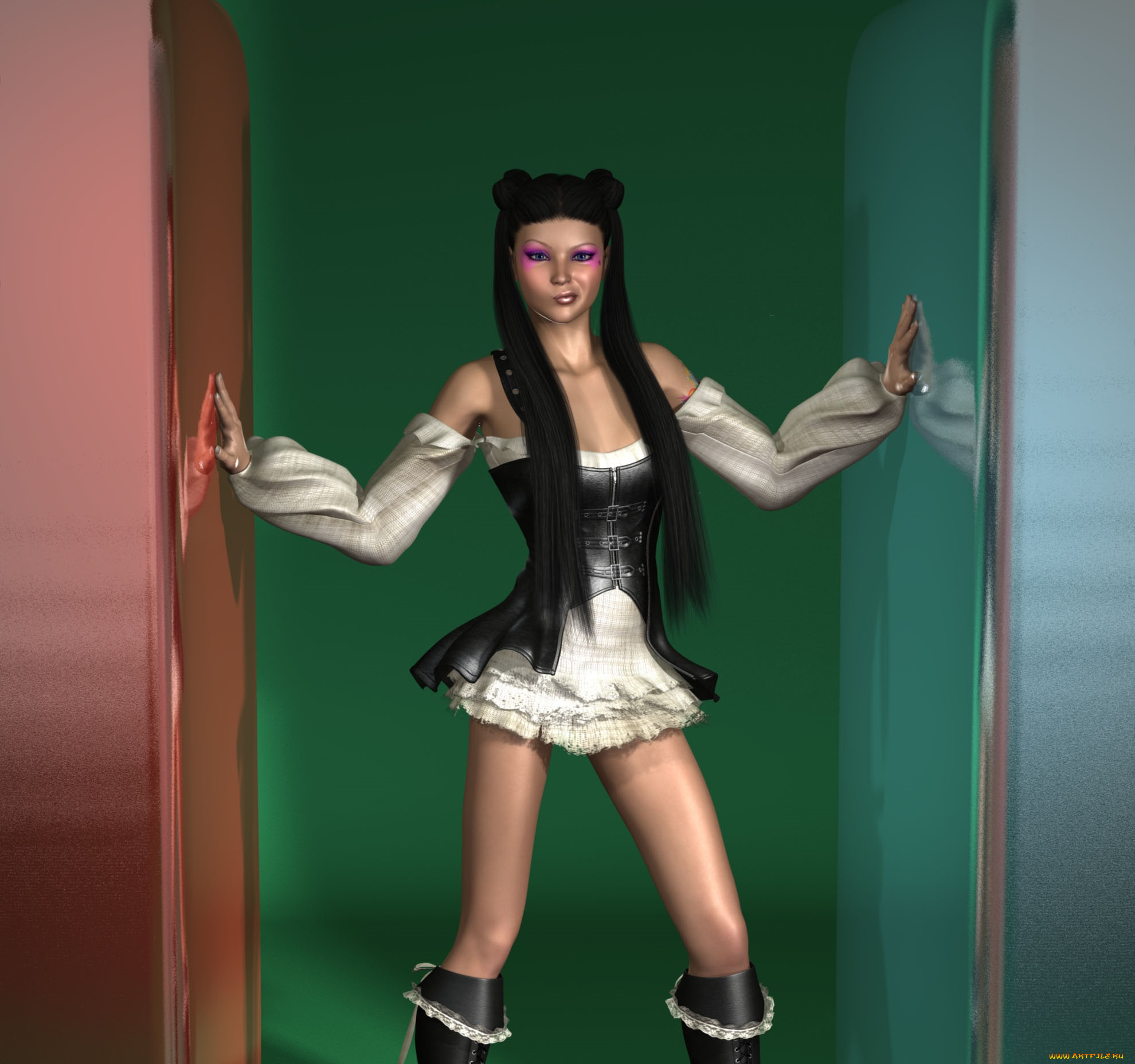 3д, графика, люди, , people, девушка, взгляд