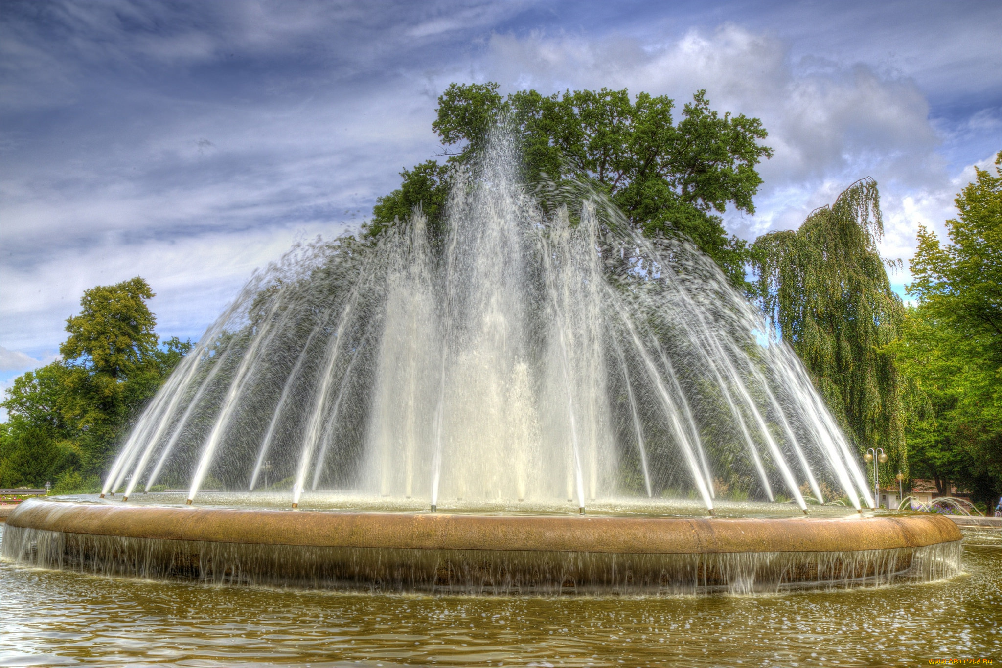 bad, oeynhausen, , germany, города, -, фонтаны, бассейн, фонтан