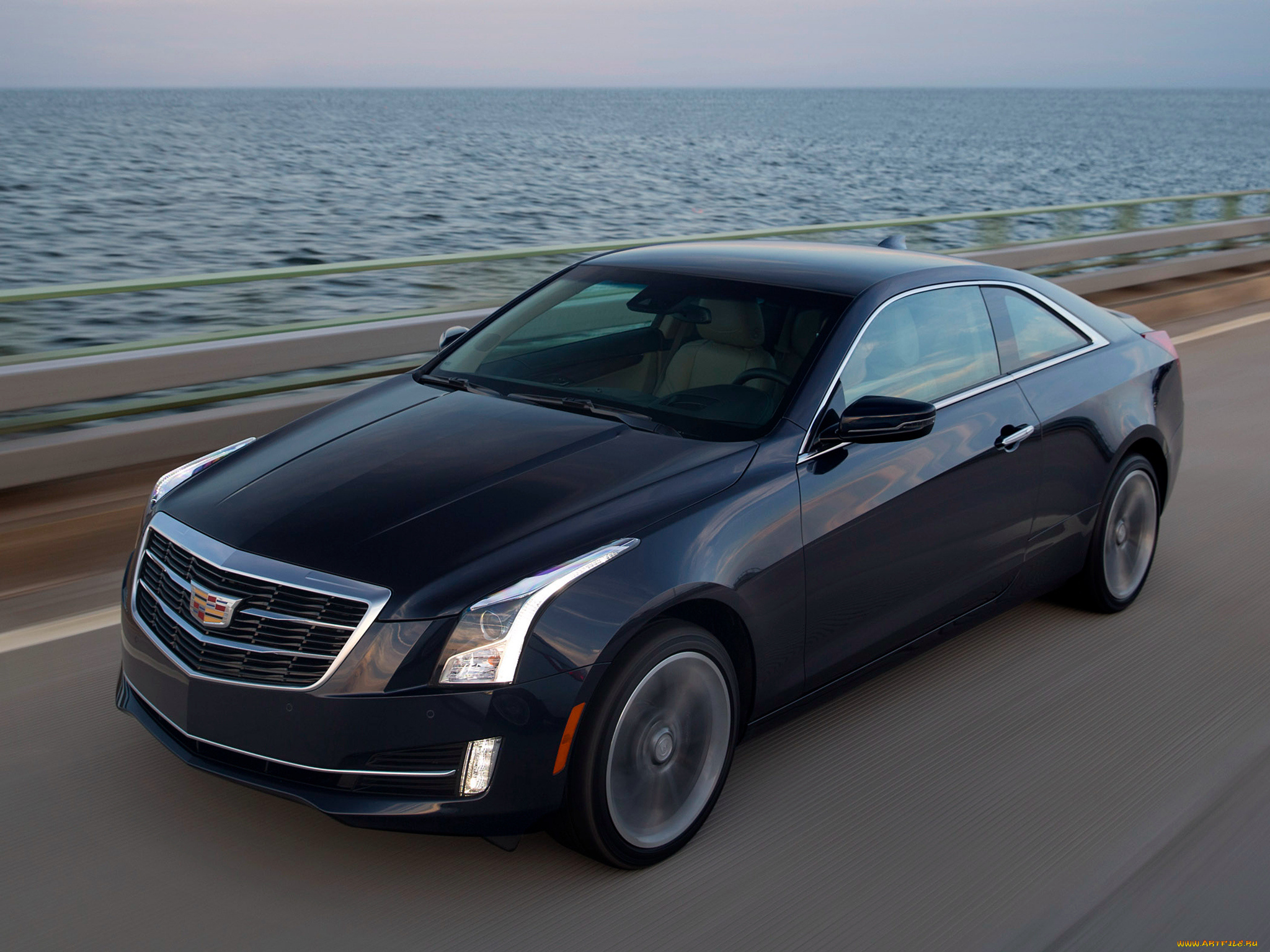 автомобили, cadillac, темный, coupe, ats, 2015г