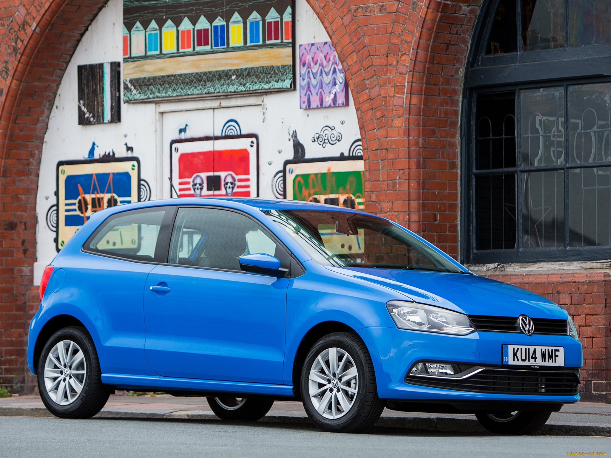 автомобили, volkswagen, 2014г, typ, 6r, uk-spec, 3-door, polo, синий