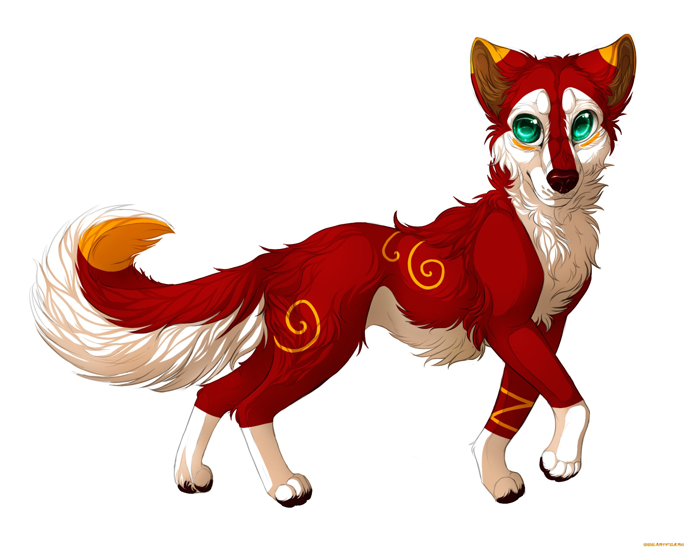 рисованные, животные, , сказочные, , мифические, фон, собака