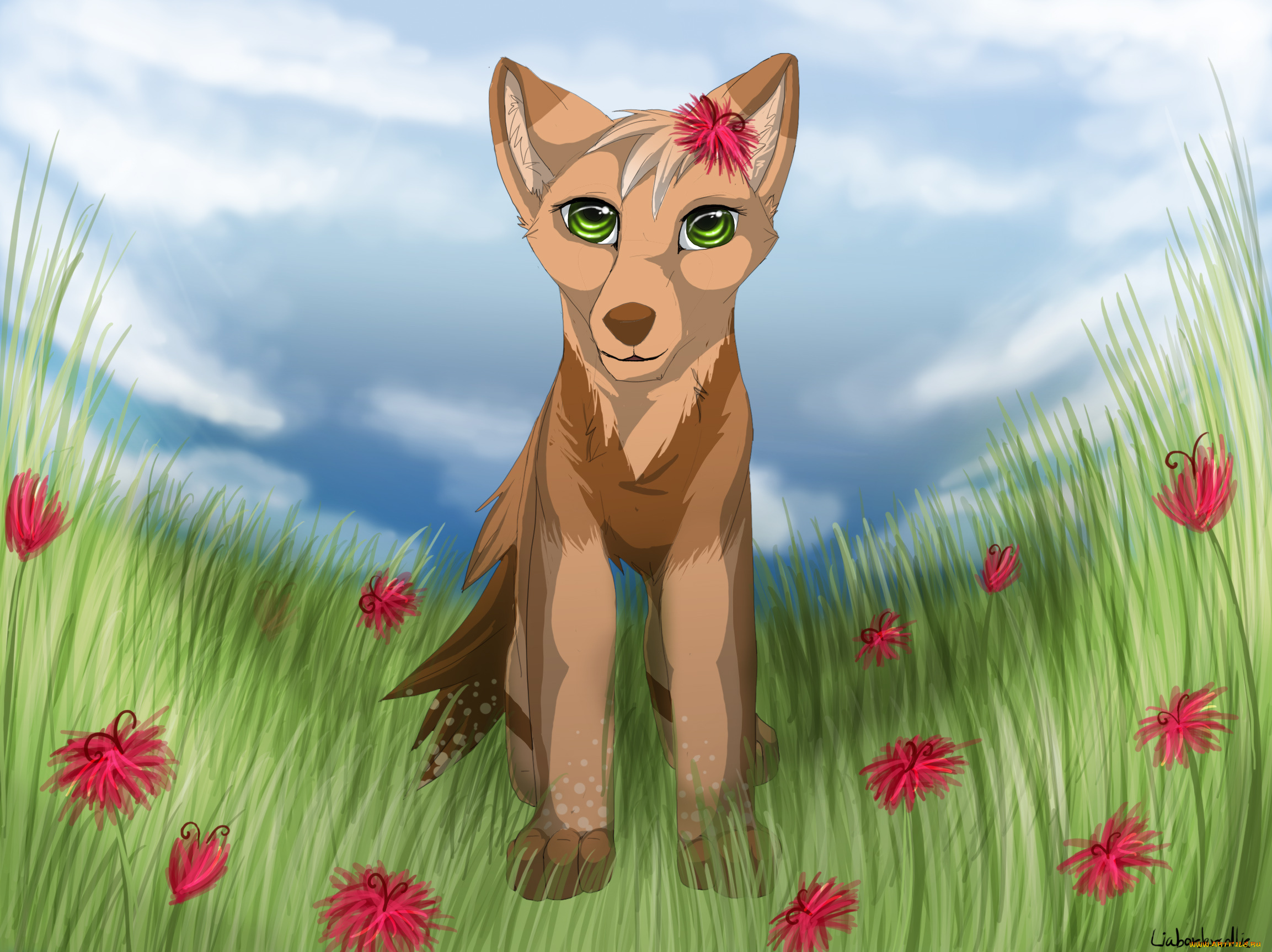 рисованные, животные, , сказочные, , мифические, цветы, собака