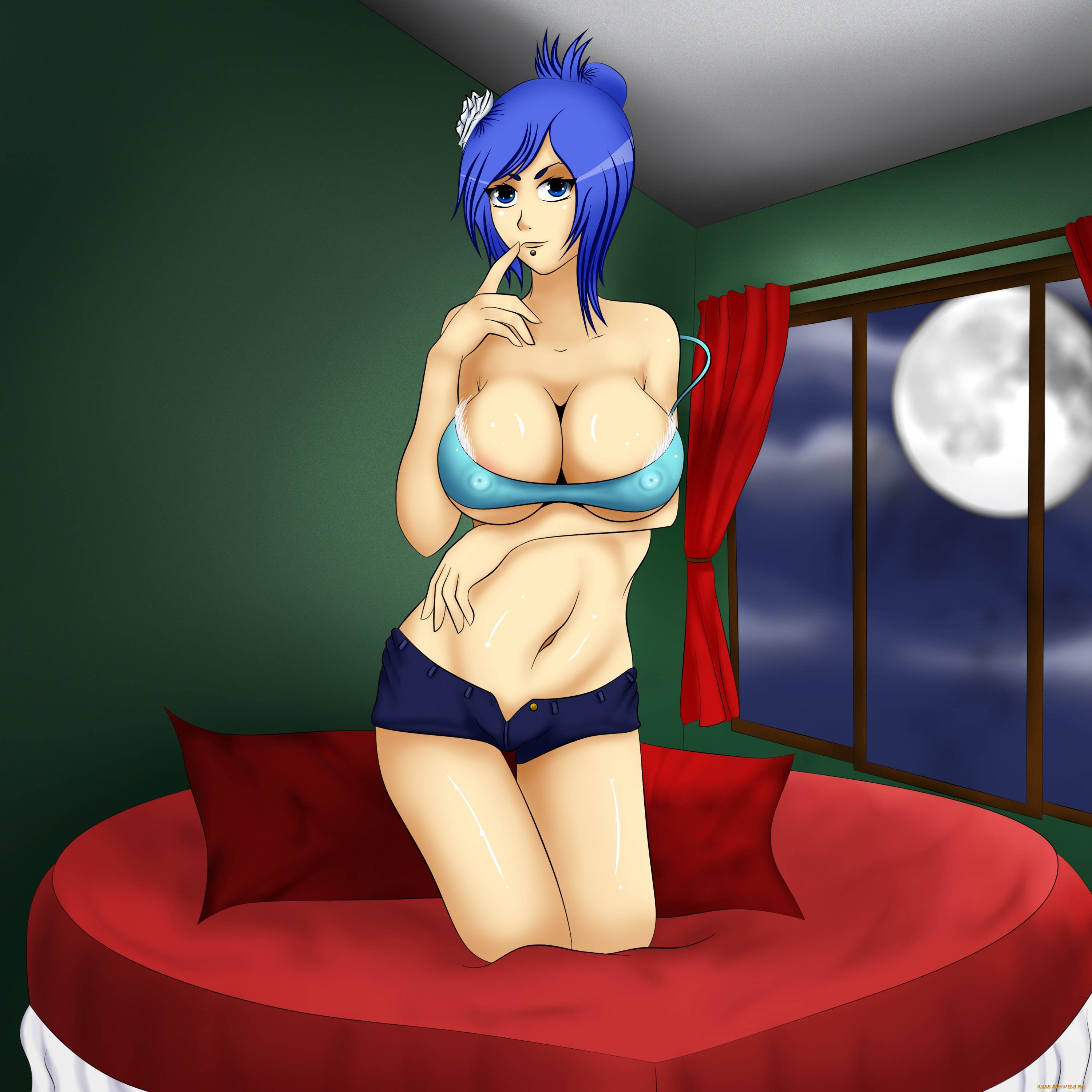 рисованные, люди, взгляд, девушка