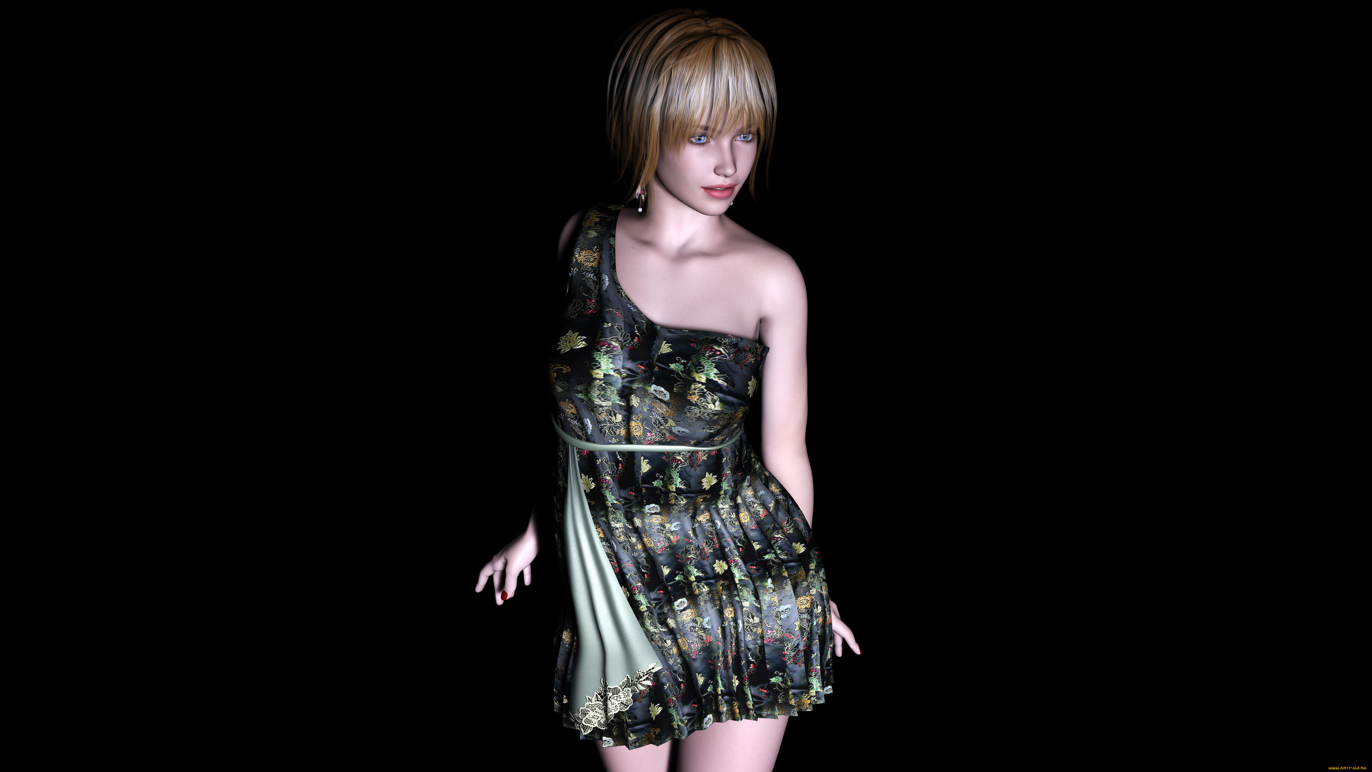 monika, 3д, графика, люди, , people, девушка, взгляд, фон