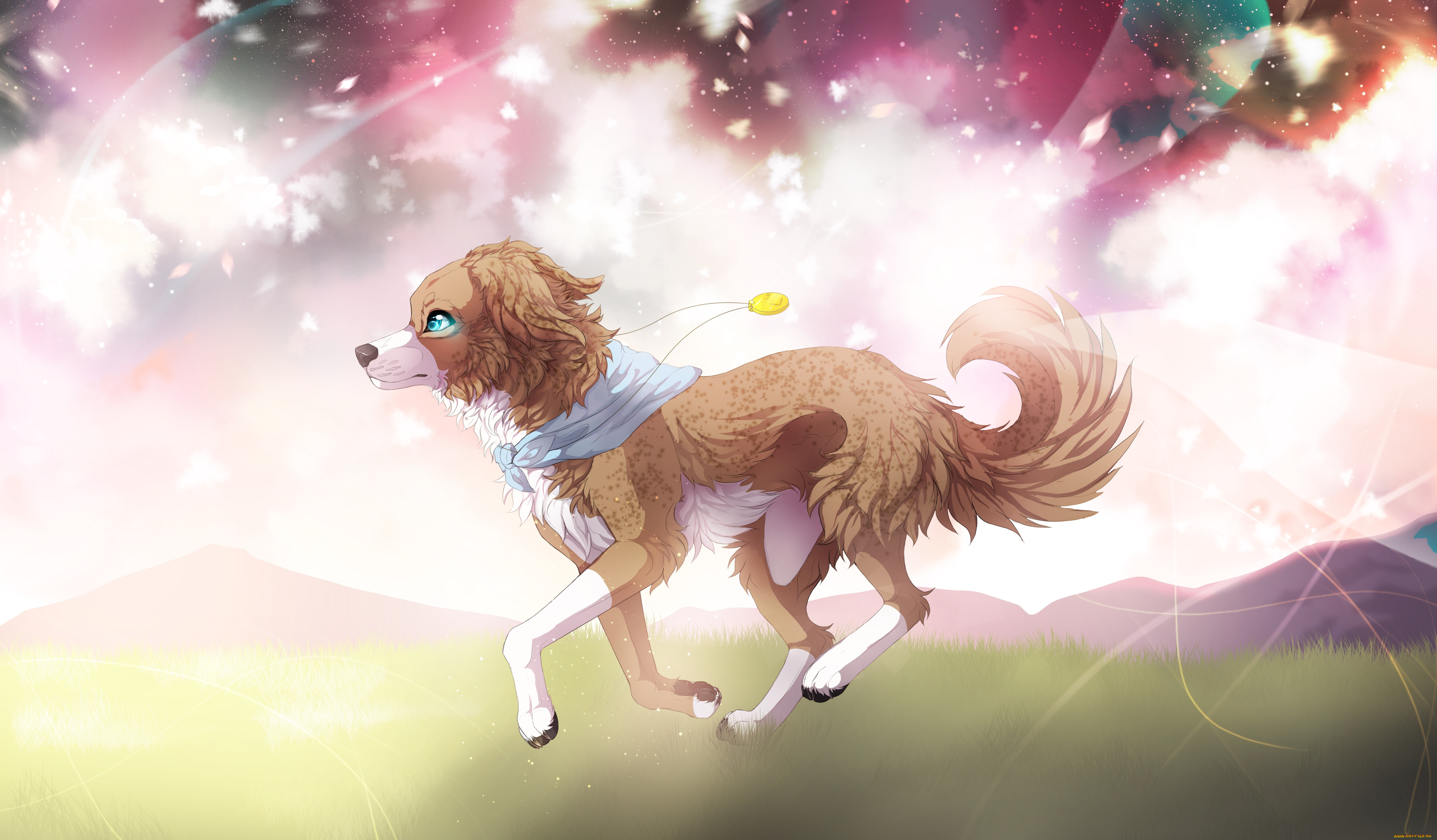 рисованные, животные, , собаки, фон, собака