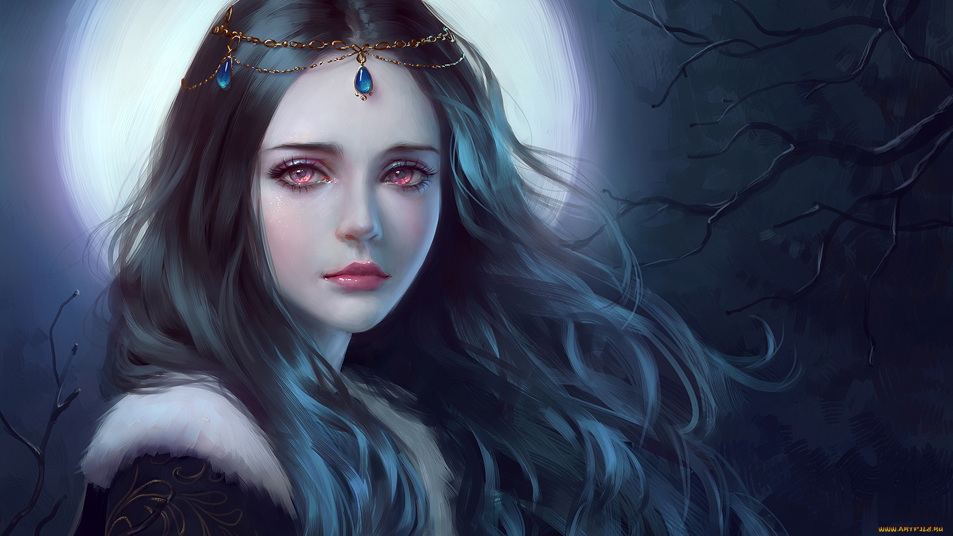 фэнтези, девушки, арт, девушка, фантастика, upscale, selenada