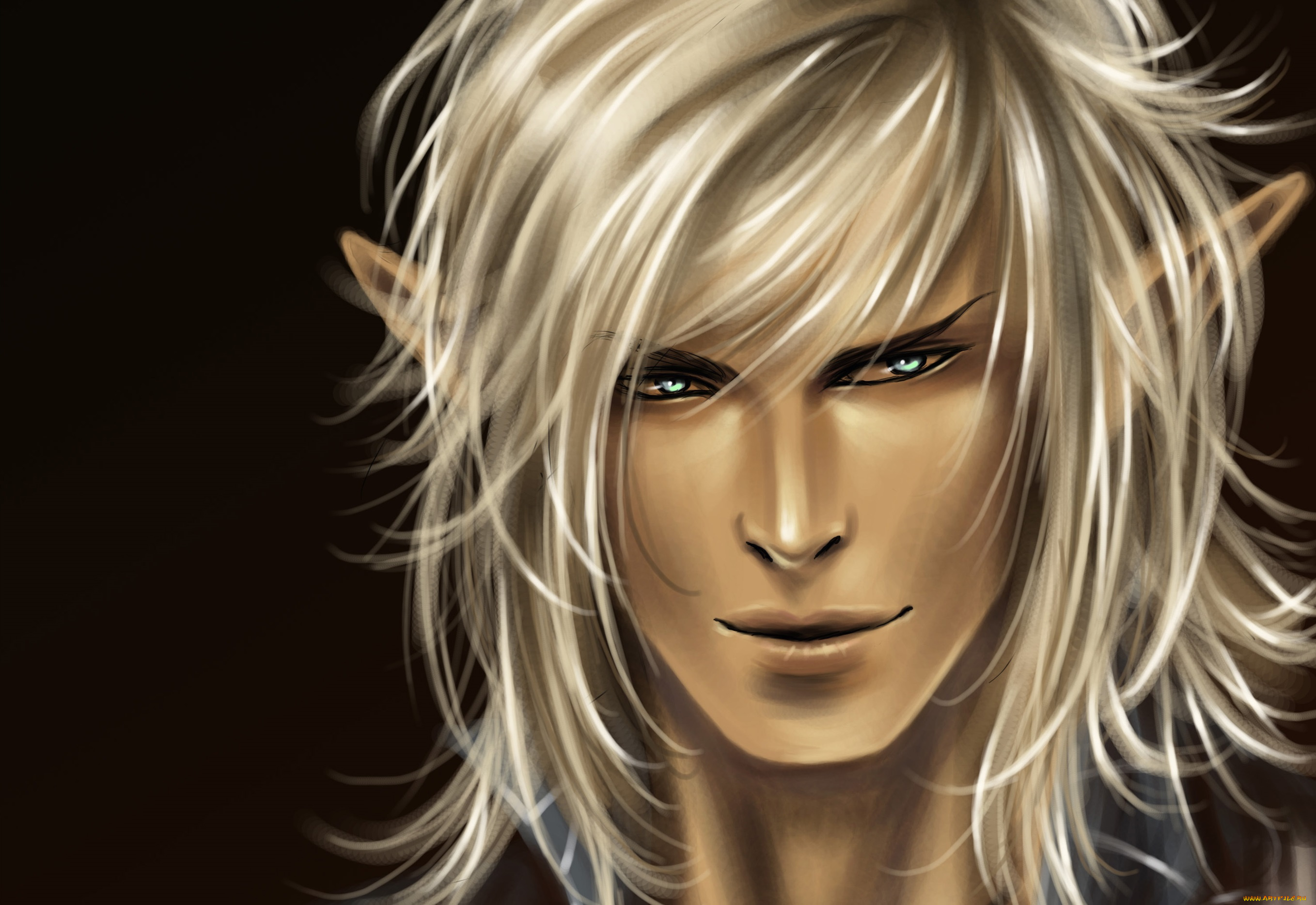 фэнтези, эльфы, laufey, блондин, парень, арт, взгляд
