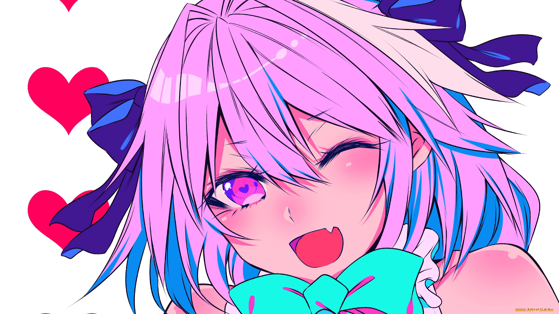 аниме, fate, stay, night, девушка, взгляд, фон