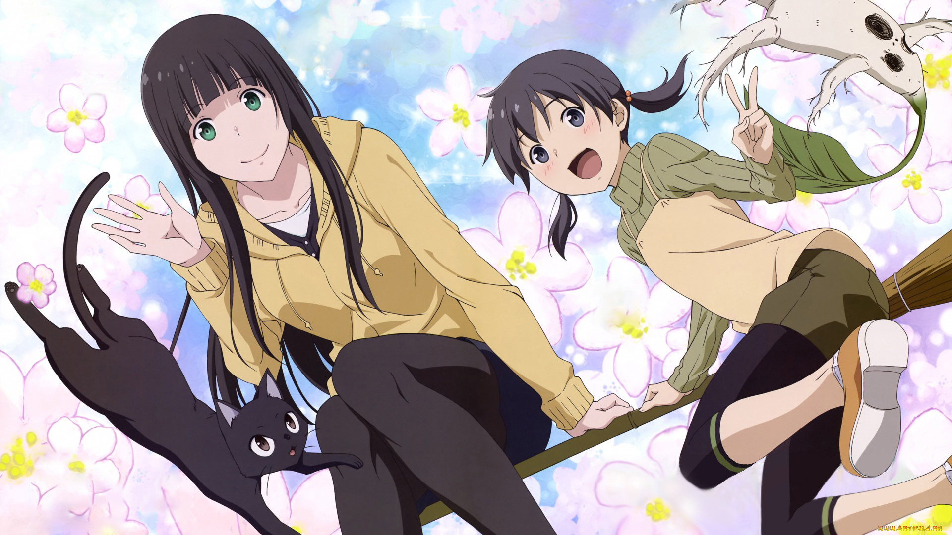 аниме, flying, witch, flying, witch