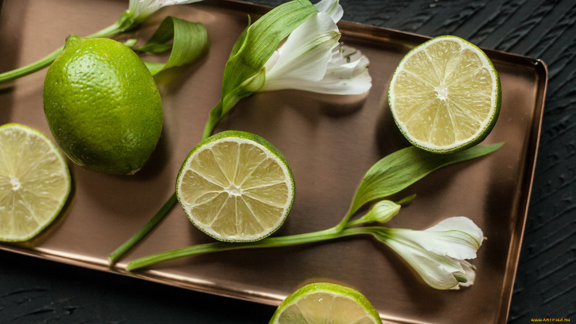 еда, цитрусы, лайм, цитрус, цветы