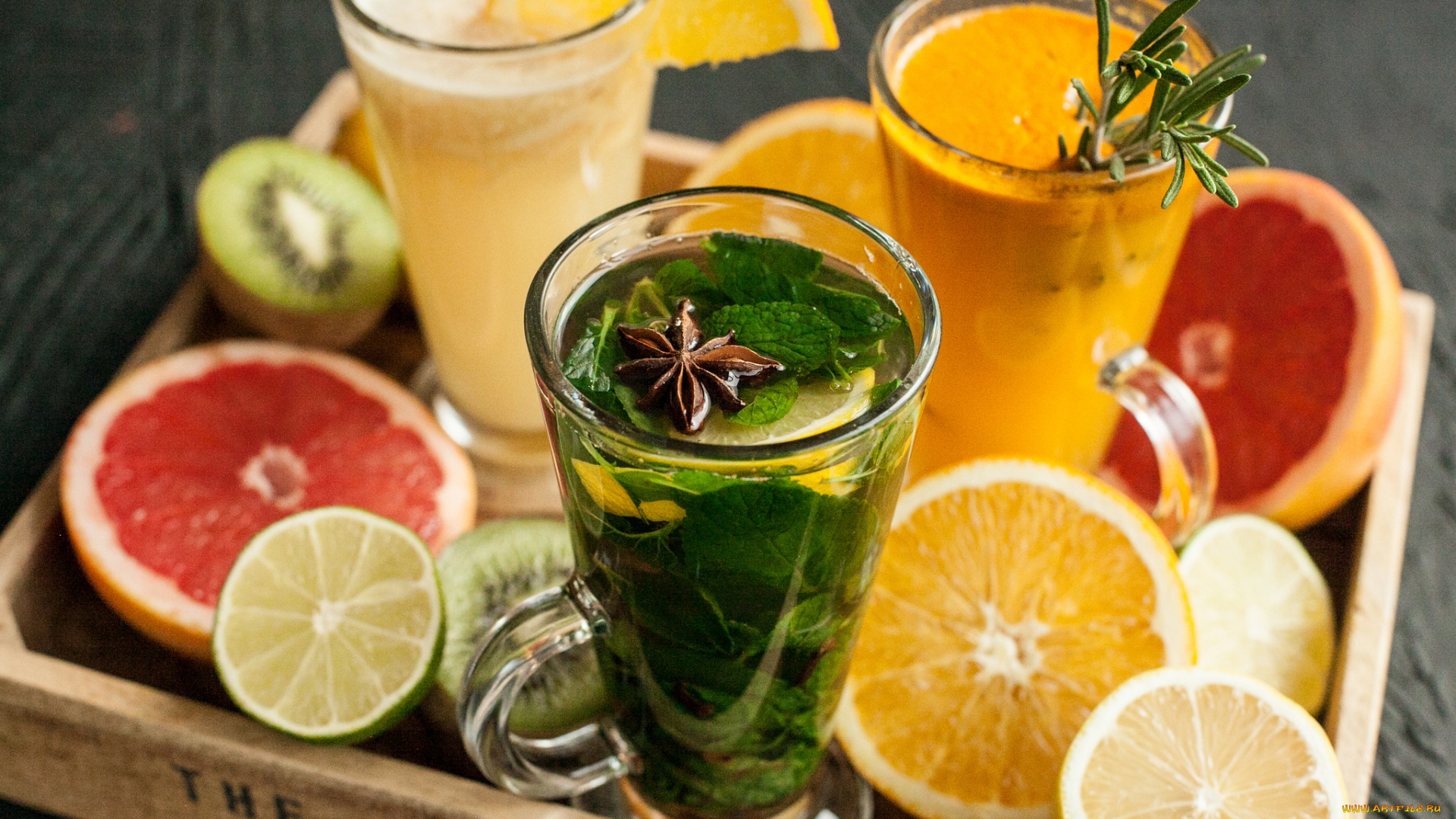 еда, напитки, киви, мята, апельсин, цитрусы, напиток, лайм