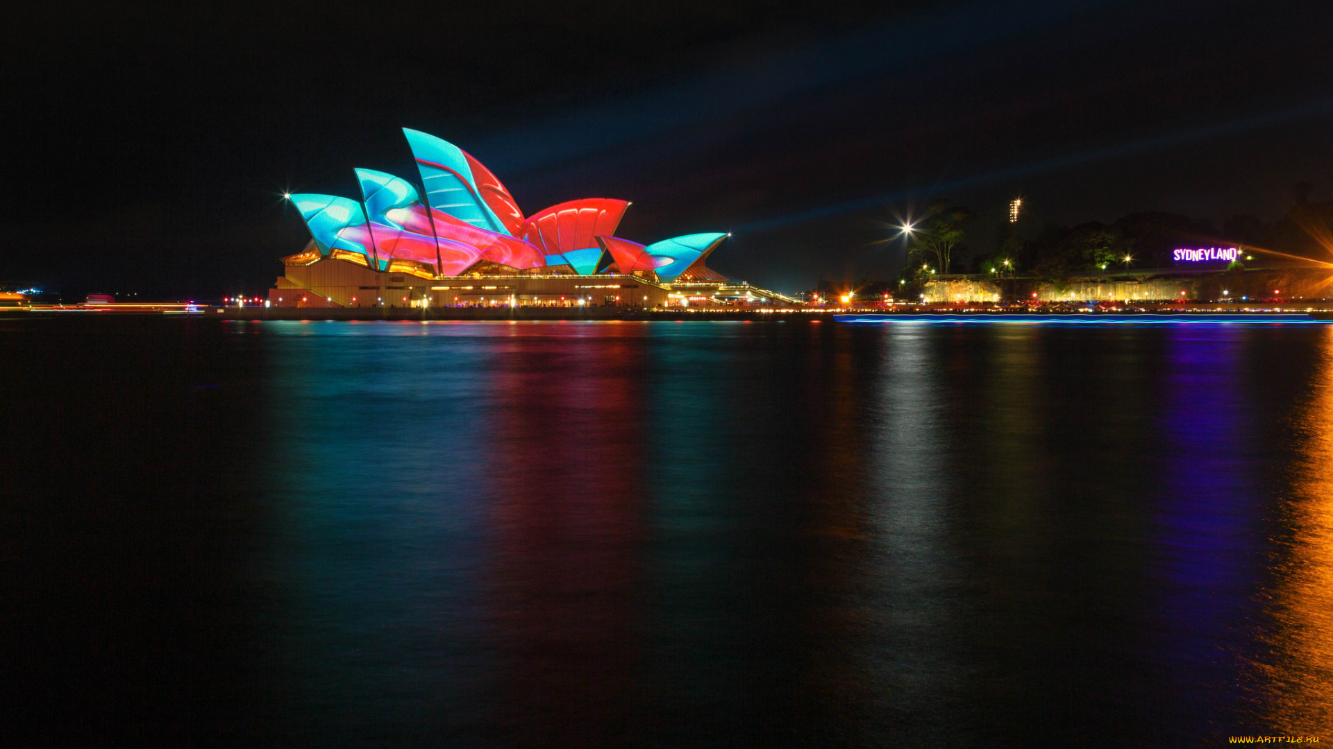 города, сидней, , австралия, сингапур, ночные, огни, singapore, night, lights