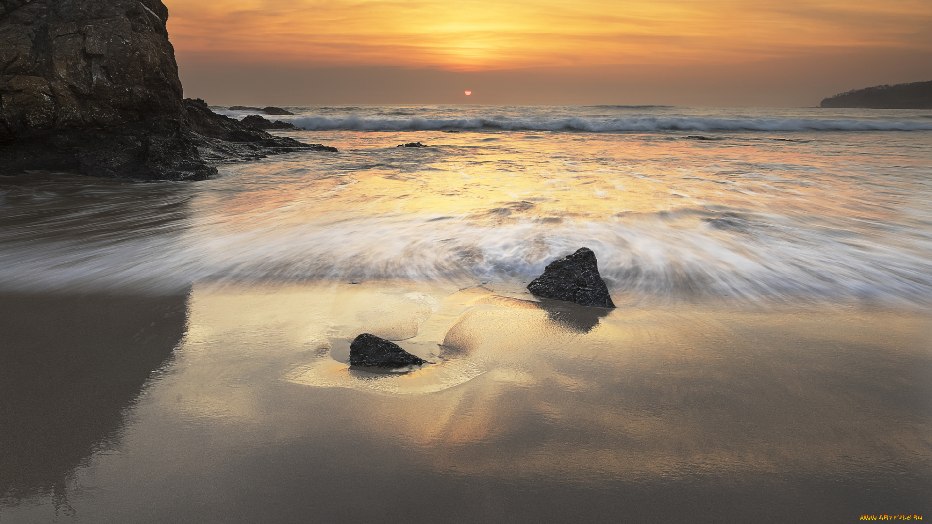 природа, побережье, простор