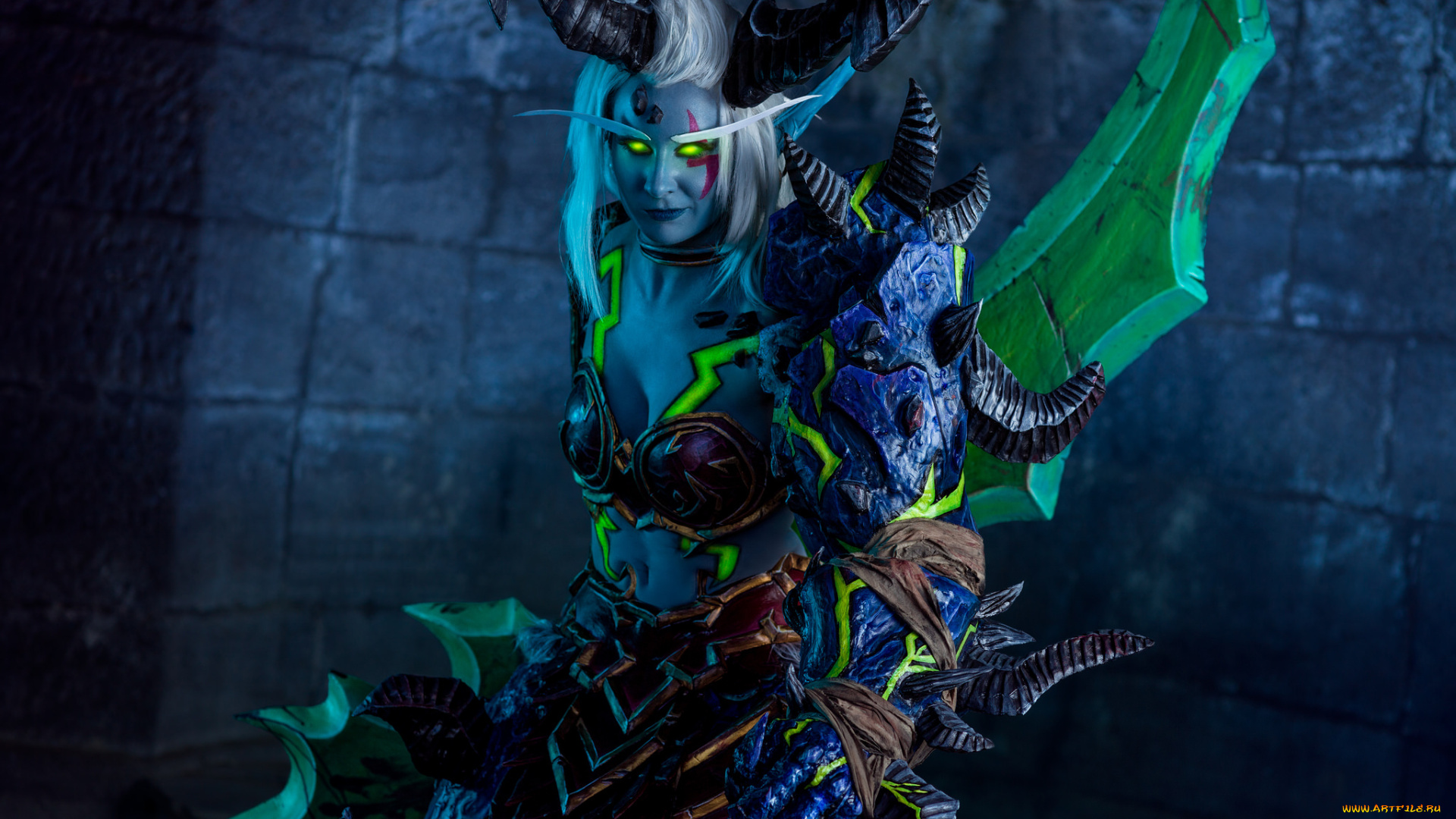 разное, cosplay, , косплей, девушка, существо, рога, оружие