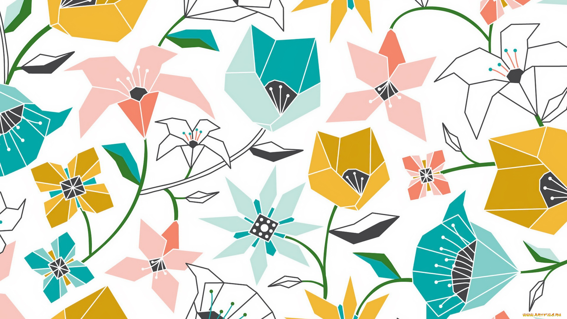 векторная, графика, цветы, , flowers, текстура, цвет, фон