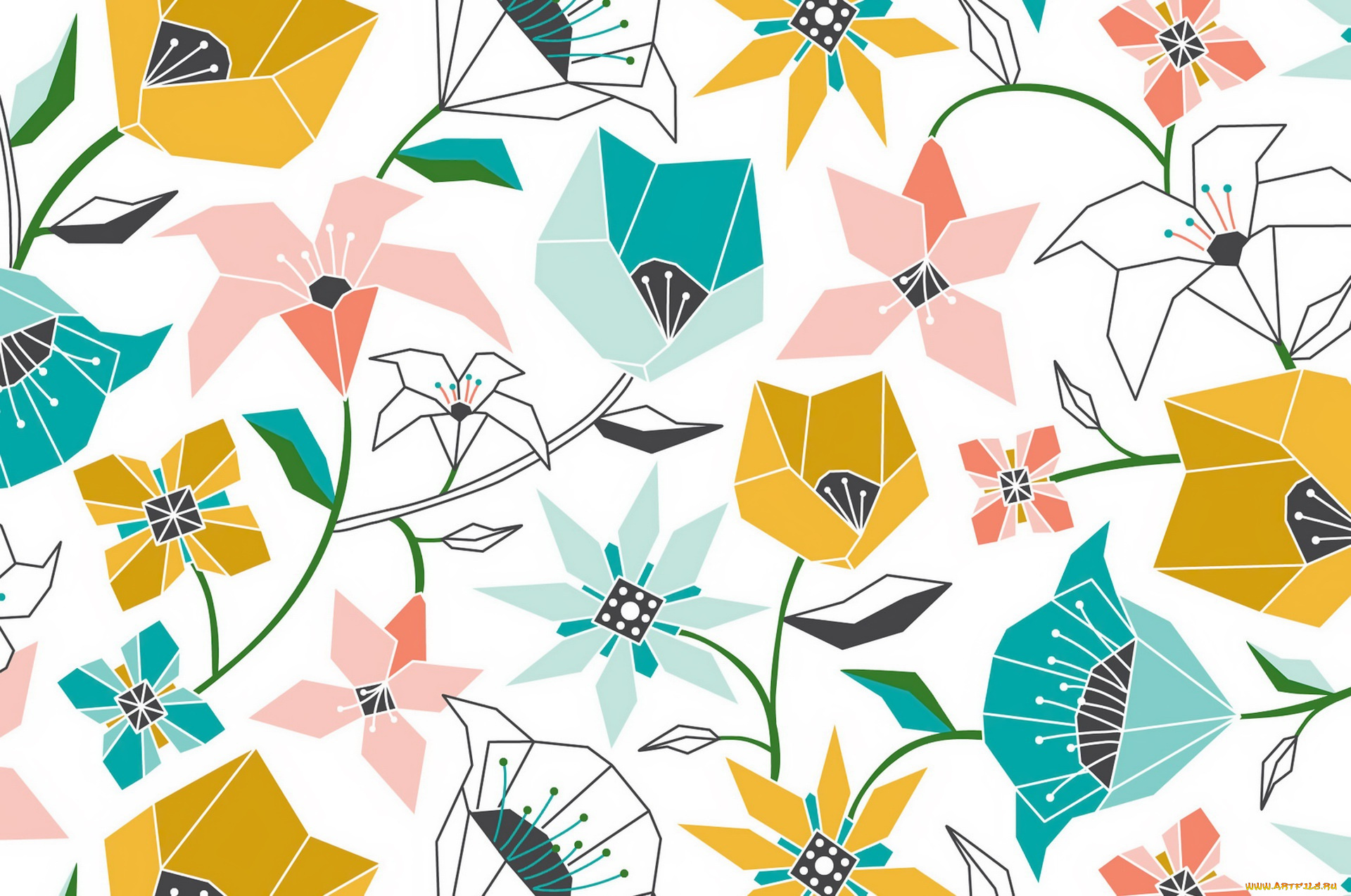 векторная, графика, цветы, , flowers, текстура, цвет, фон