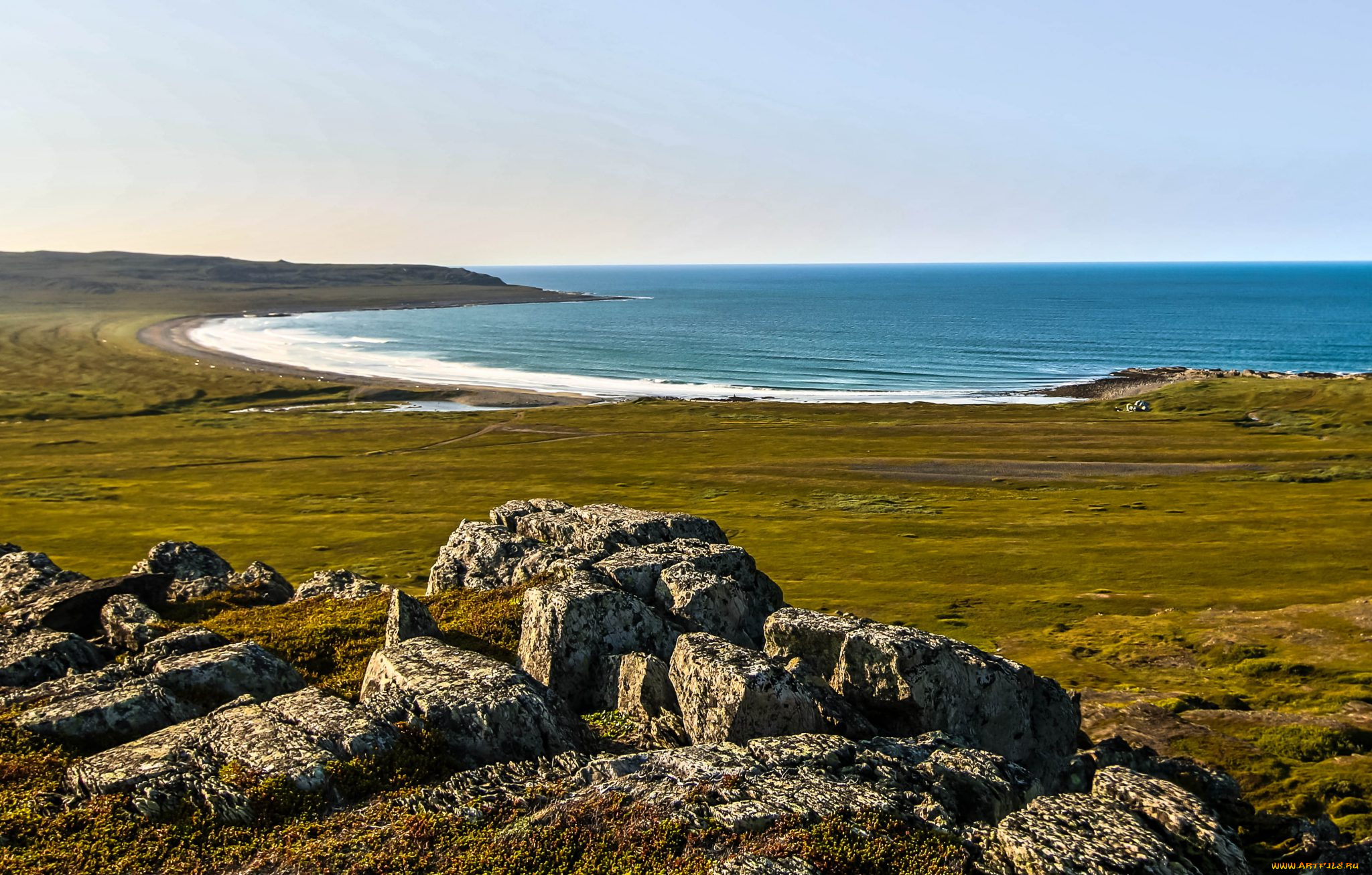 полуостров, рыбачий, природа, побережье, море, кольский, рыбачий, полуостров, берег