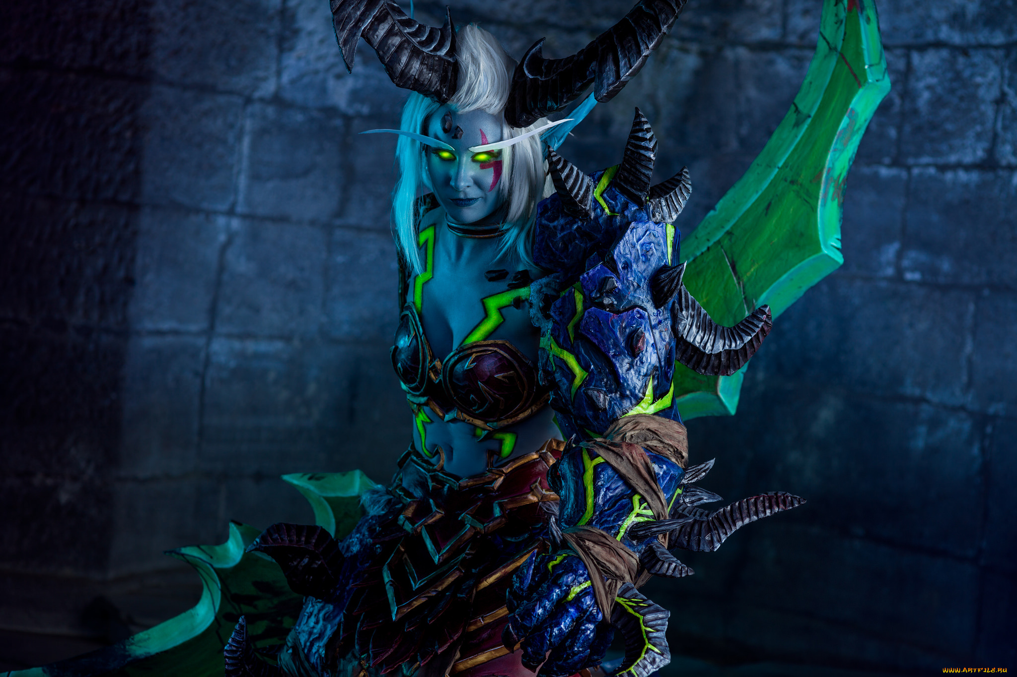 разное, cosplay, , косплей, девушка, существо, рога, оружие